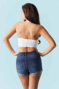 Refuge Miami Dark Wash Denim Short sold by Charlotte Russe