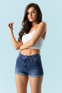 Refuge Miami Dark Wash Denim Short sold by Charlotte Russe