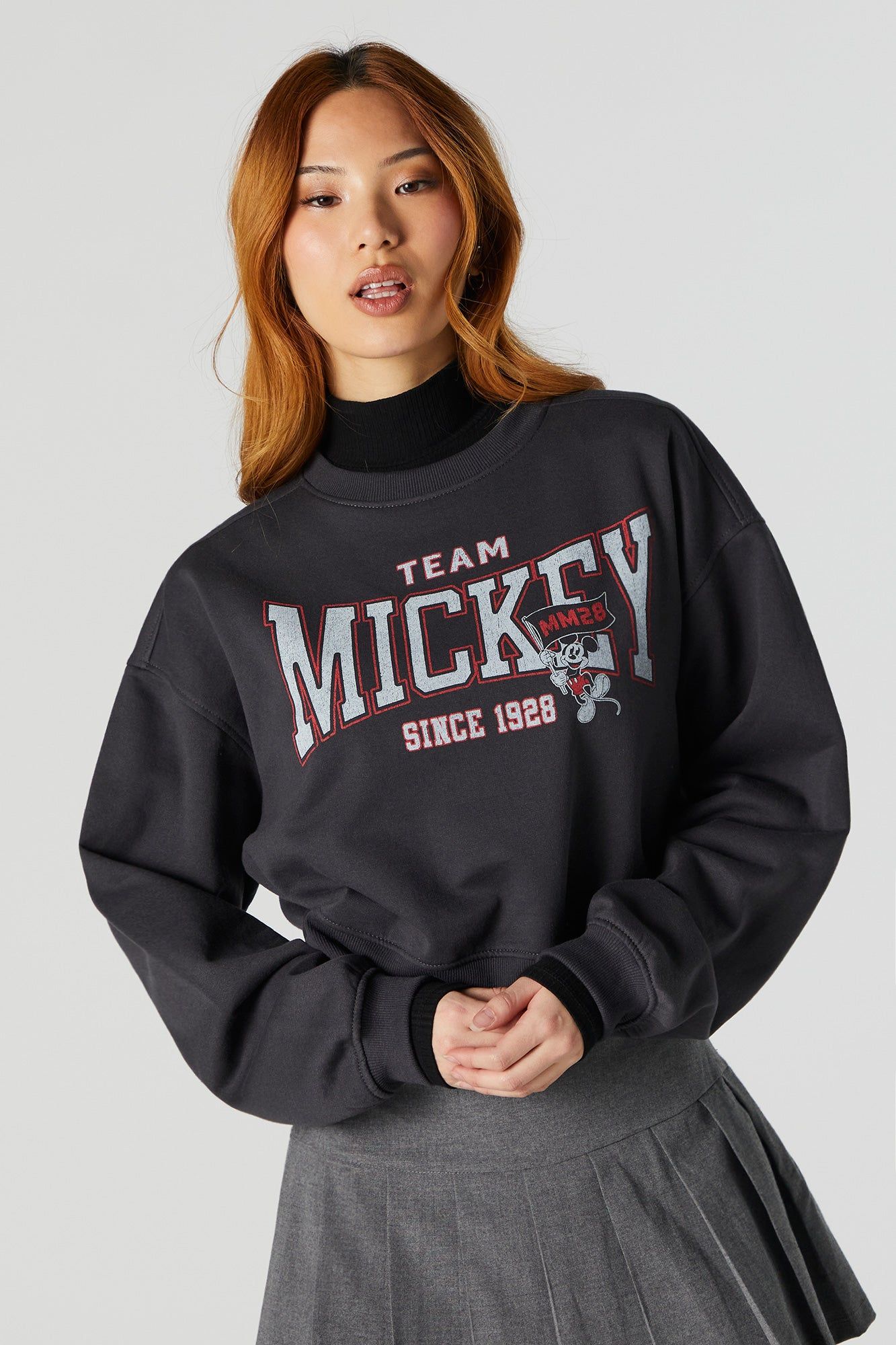 Team Mickey Graphic Fleece Sweatshirt sold by Charlotte Russe product image thumbnail 5