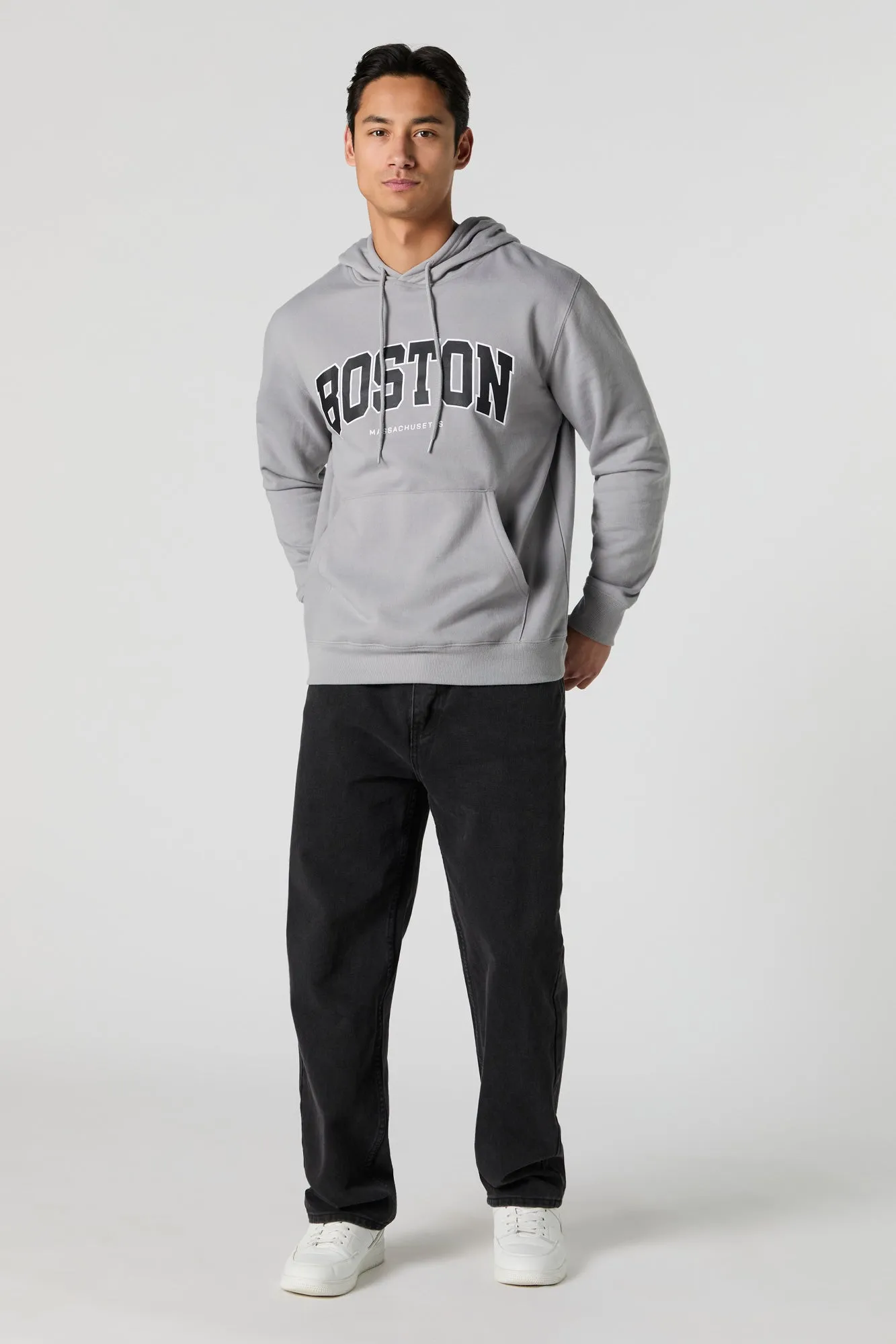 Boston Graphic Fleece Hoodie sold by Charlotte Russe product image thumbnail 3