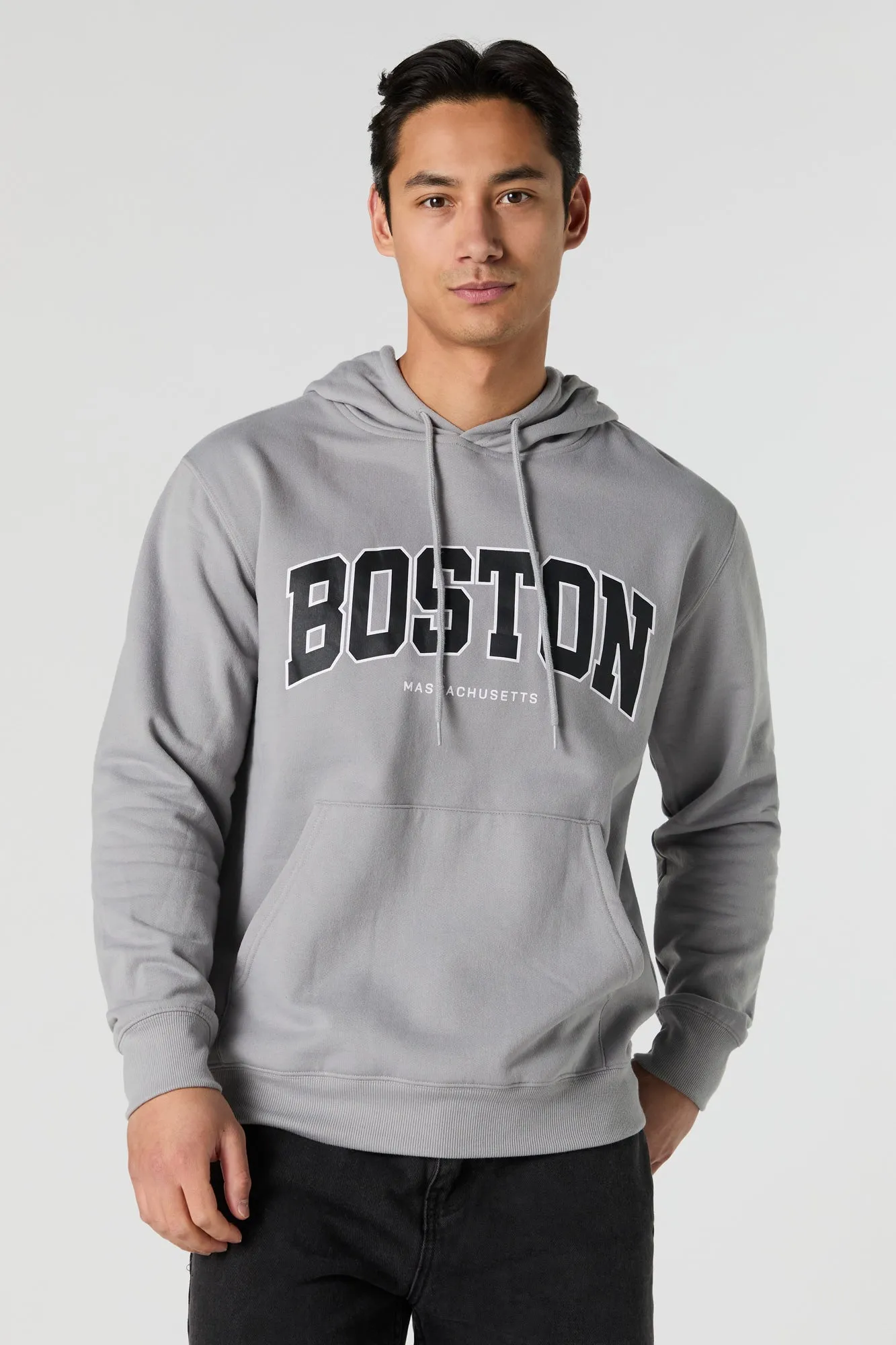Boston Graphic Fleece Hoodie sold by Charlotte Russe