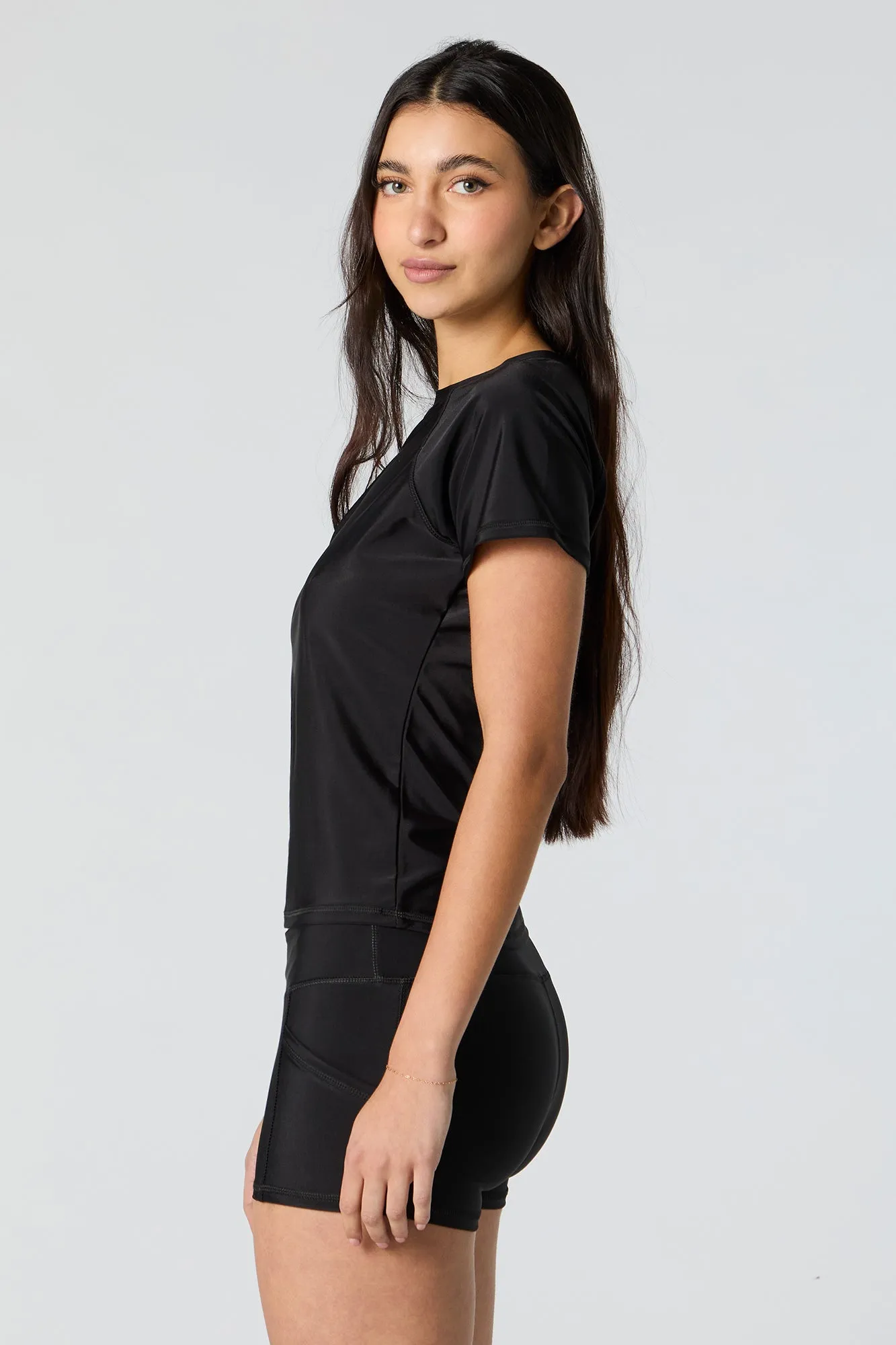 Short Sleeve Rashguard Swim Top sold by Charlotte Russe product image thumbnail 5