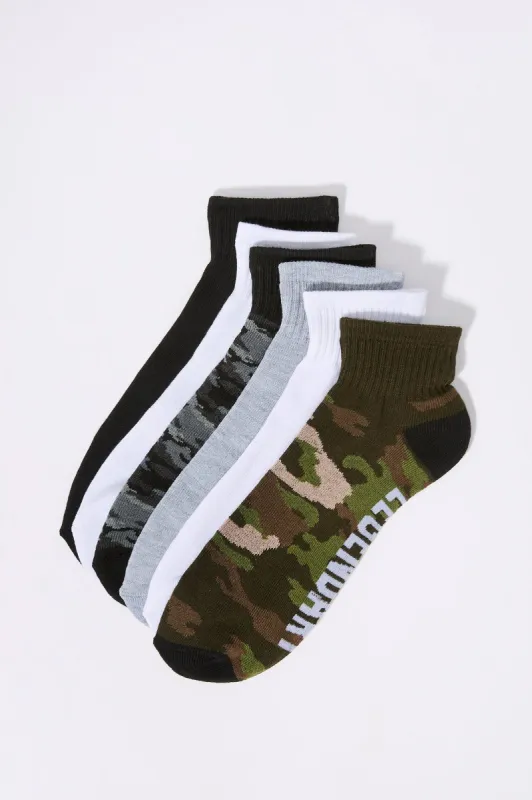 Camo Athletic Ankles Socks (6 Pack) sold by Charlotte Russe