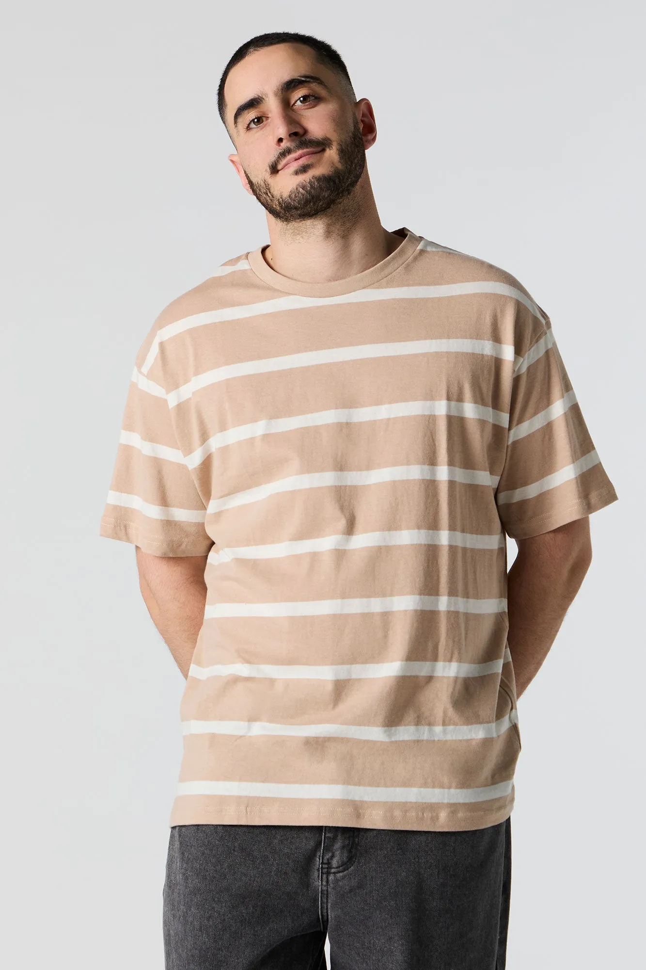 Striped Relaxed T-Shirt sold by Charlotte Russe product image thumbnail 3