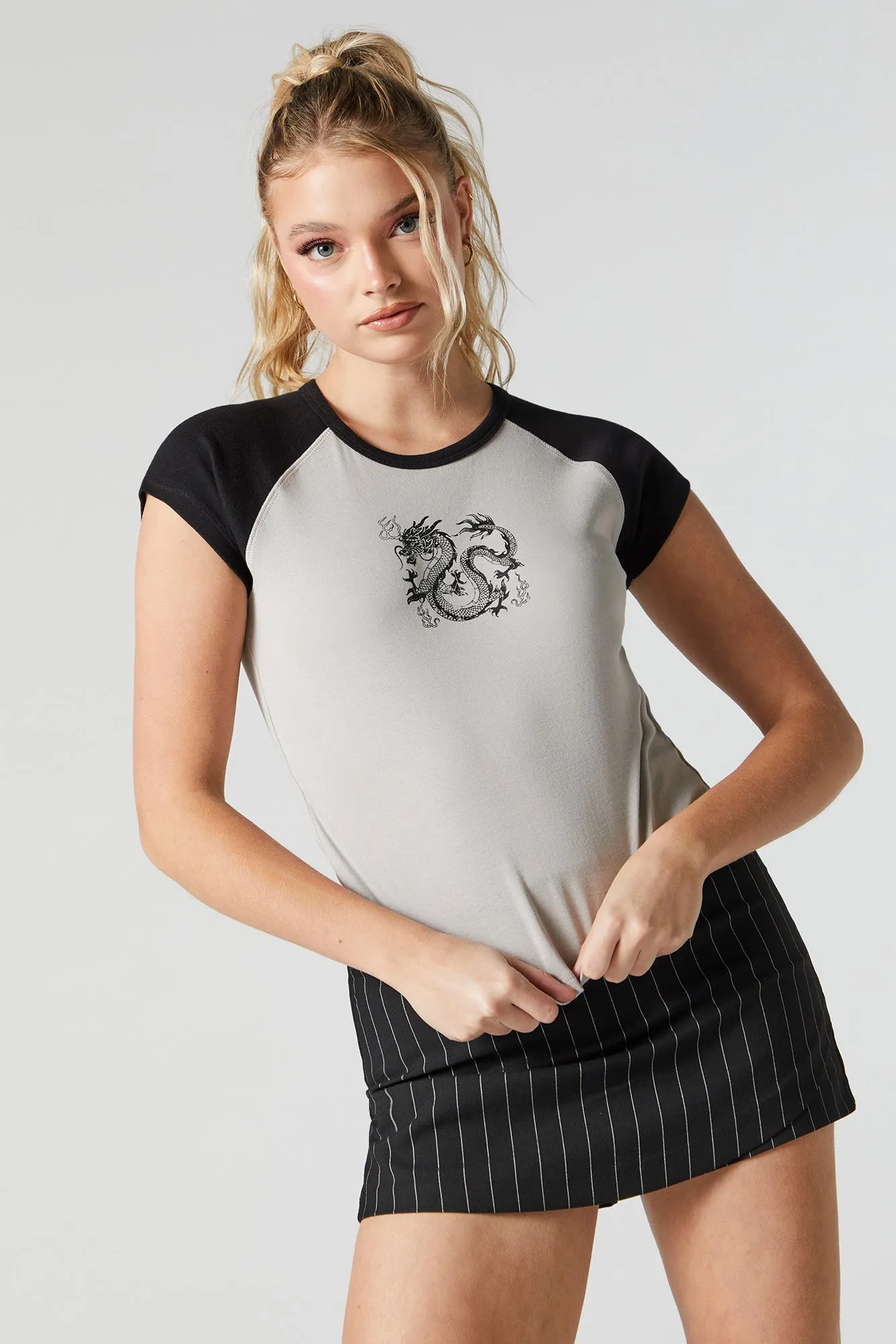 Dragon Graphic Raglan T-Shirt sold by Charlotte Russe product image thumbnail 2