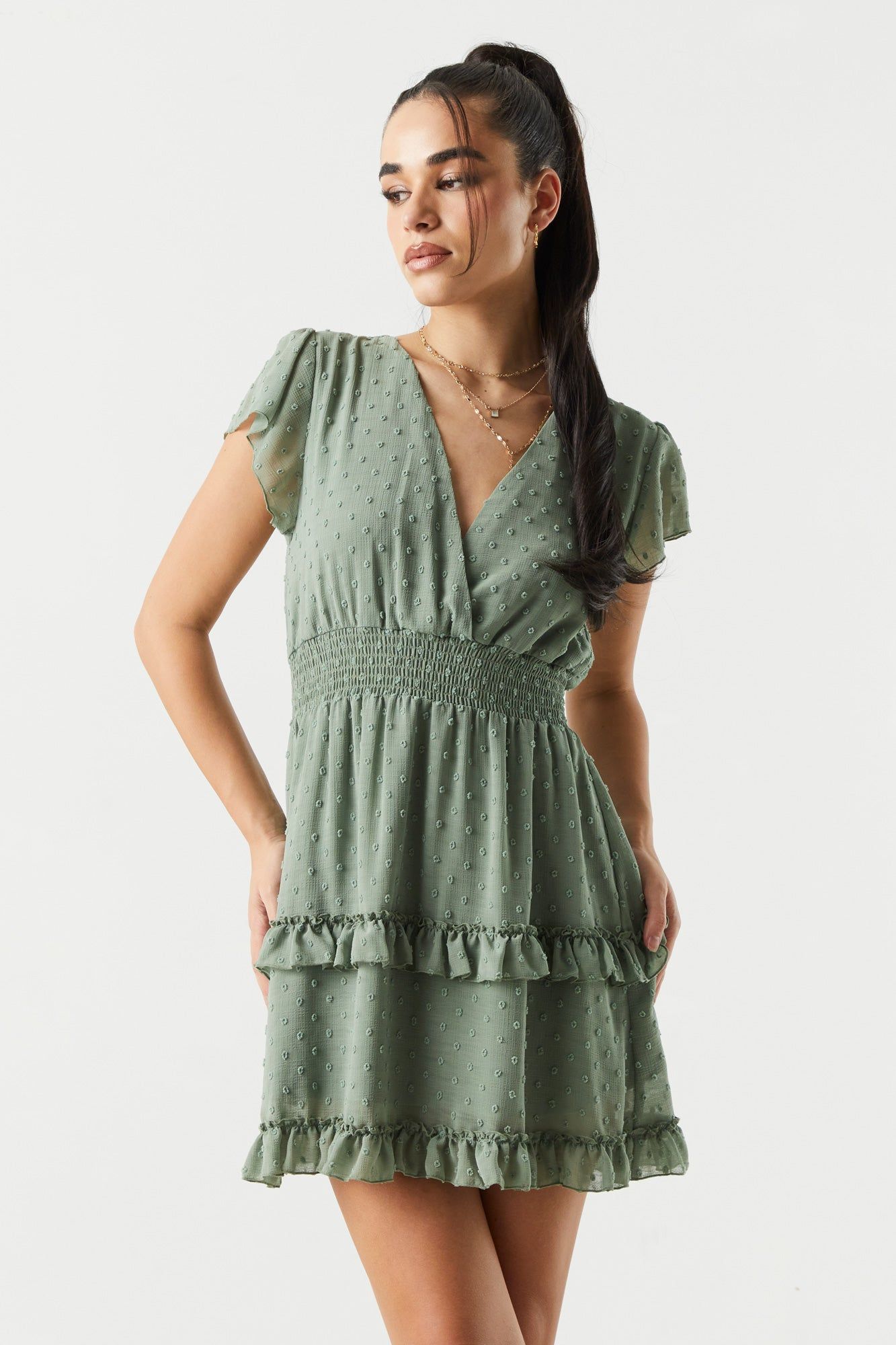 Chiffon Dotted Tiered Dress sold by Charlotte Russe product image thumbnail 7