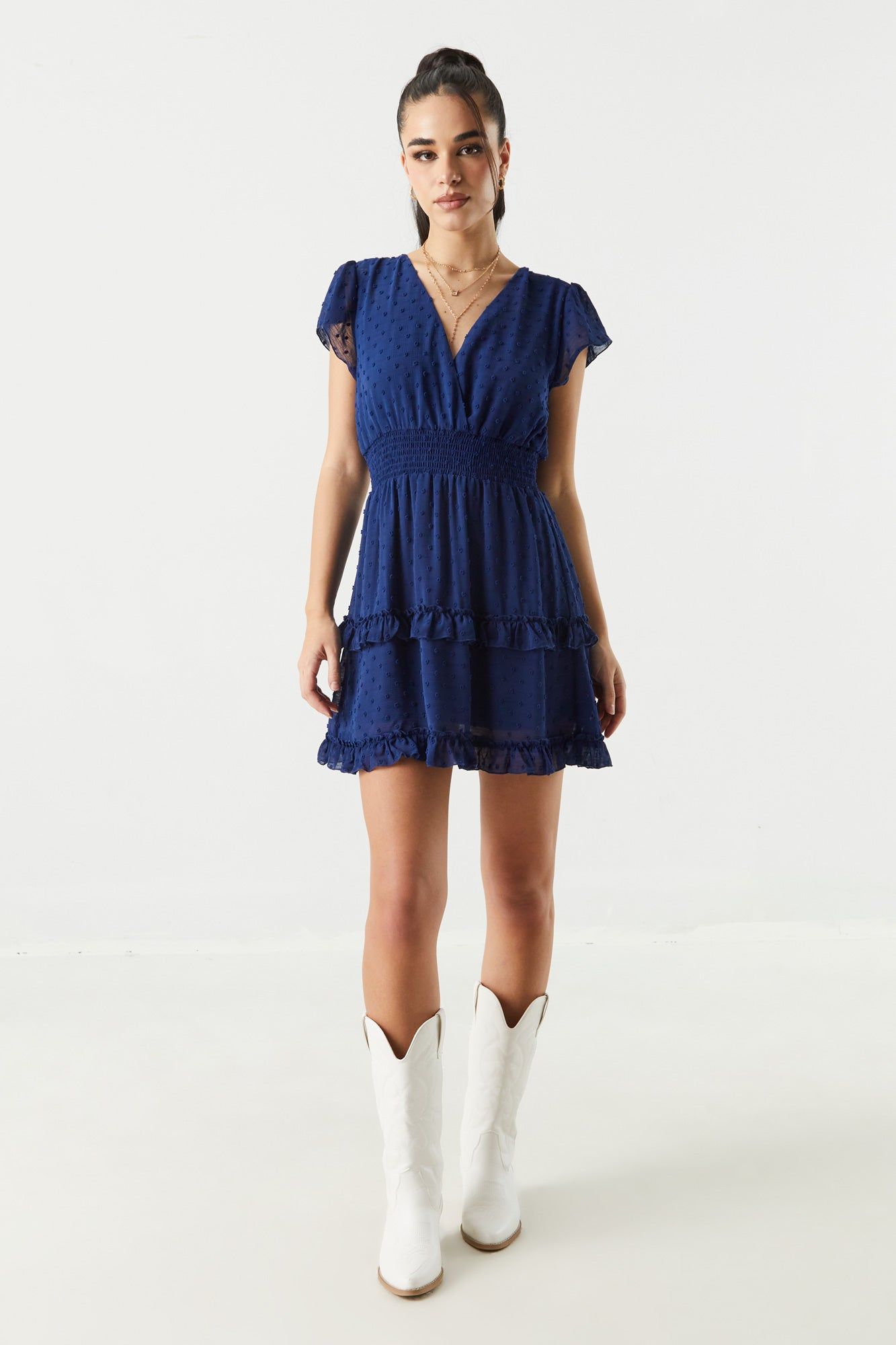 Chiffon Dotted Tiered Dress sold by Charlotte Russe product image thumbnail 3