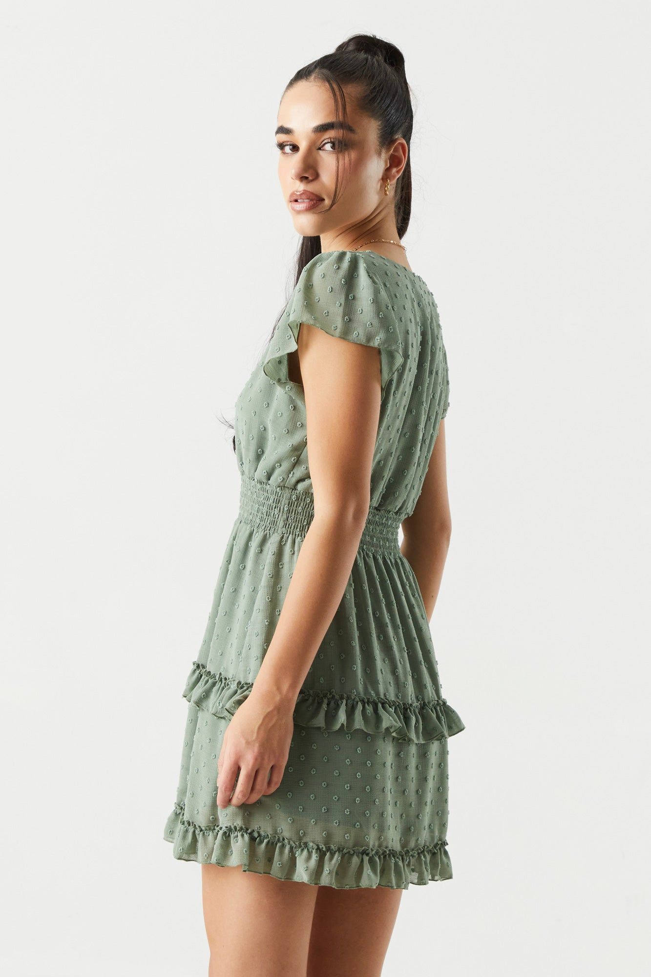 Chiffon Dotted Tiered Dress sold by Charlotte Russe product image thumbnail 8