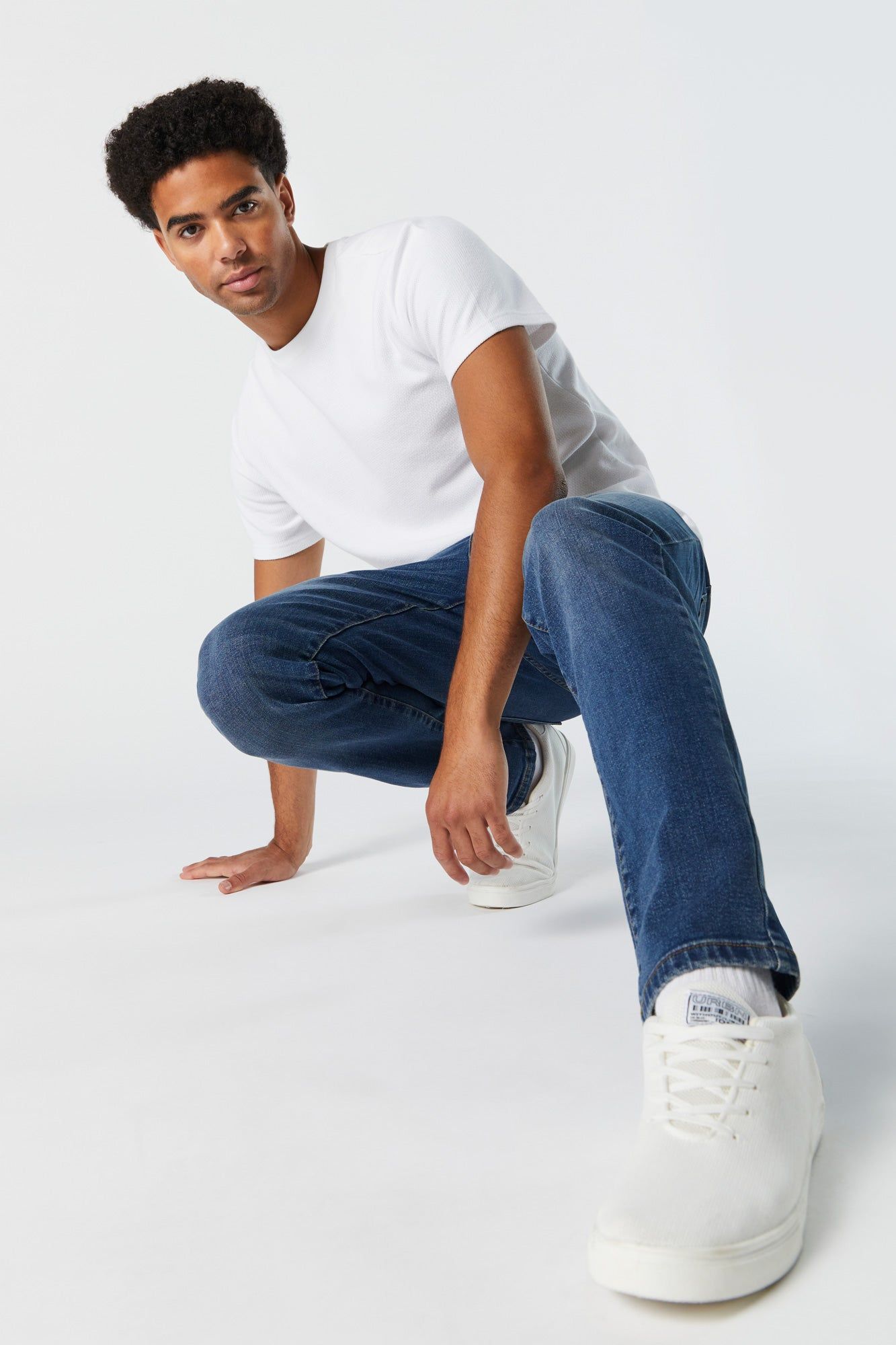 Medium Wash Denim Athletic Jean sold by Charlotte Russe product image thumbnail 3