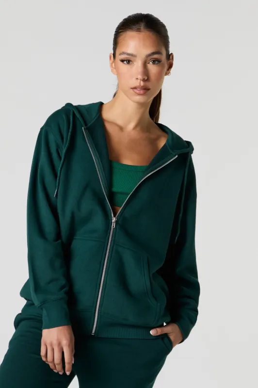 Soft Fleece Oversized Zip-Up Hoodie sold by Charlotte Russe