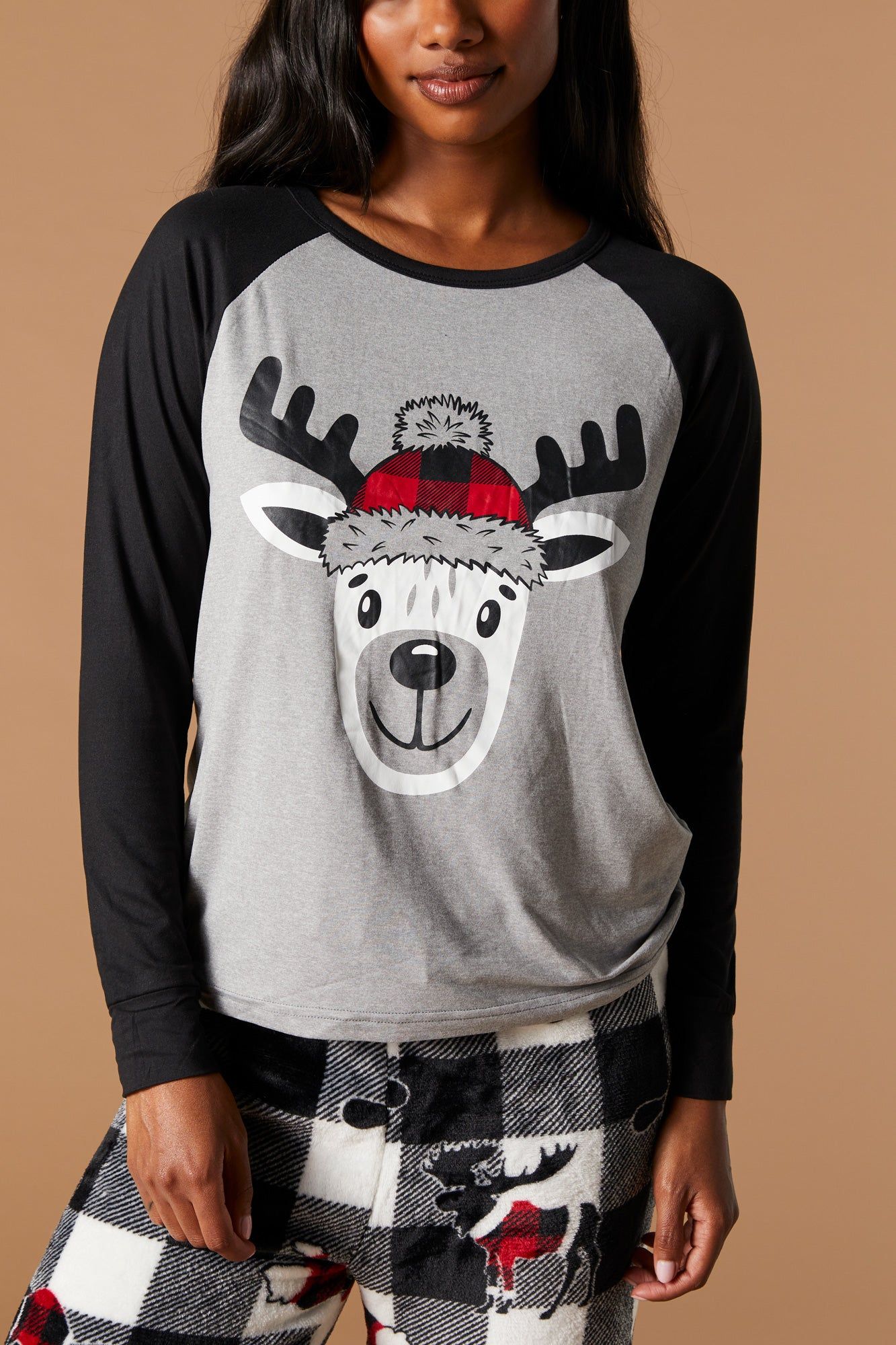 Matching the Family Plaid Plush 2 Piece Pajama Set sold by Charlotte Russe product image thumbnail 5