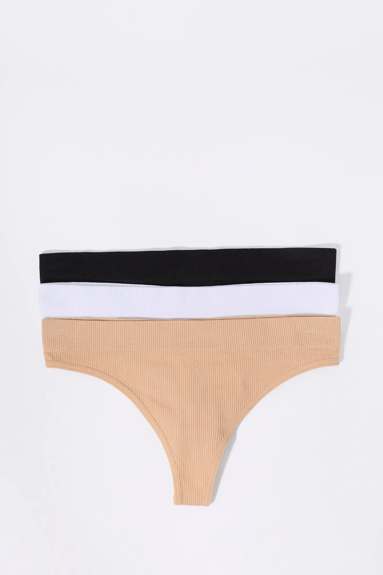 Seamless Ribbed Thong (3 Pack) sold by Charlotte Russe product image thumbnail 4