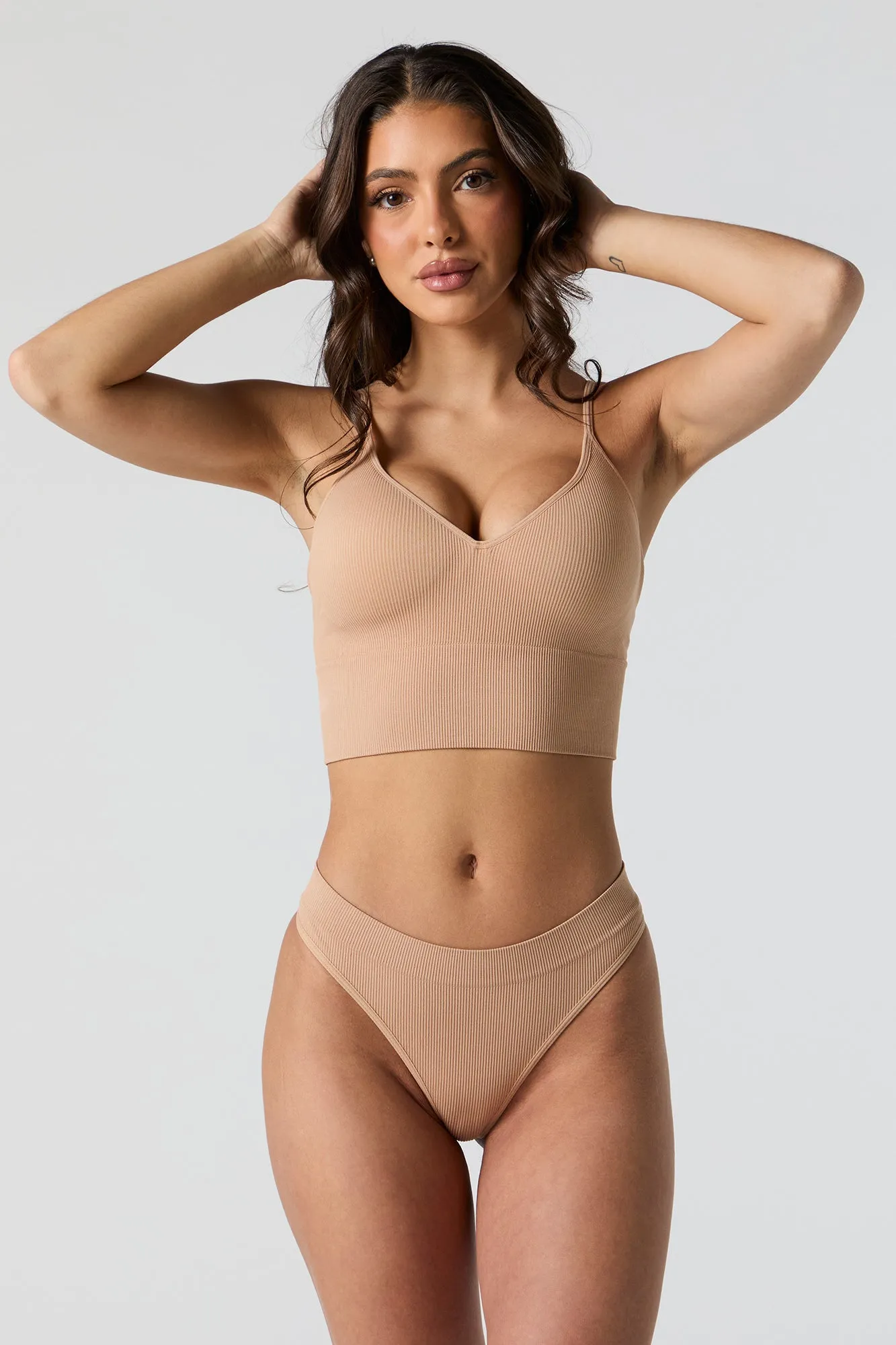 Seamless Ribbed Thong (3 Pack) sold by Charlotte Russe