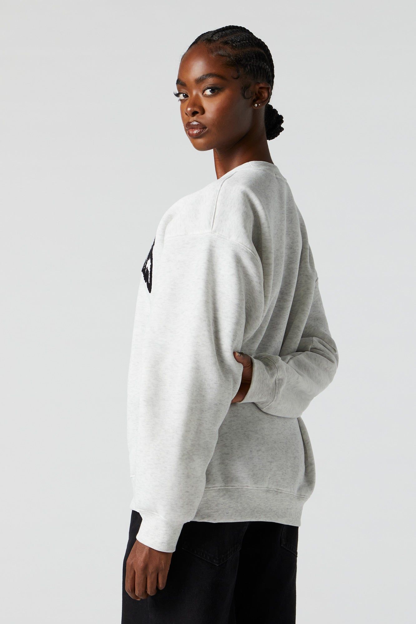 Los Angeles Chenille Embroidered Fleece Sweatshirt sold by Charlotte Russe product image thumbnail 2