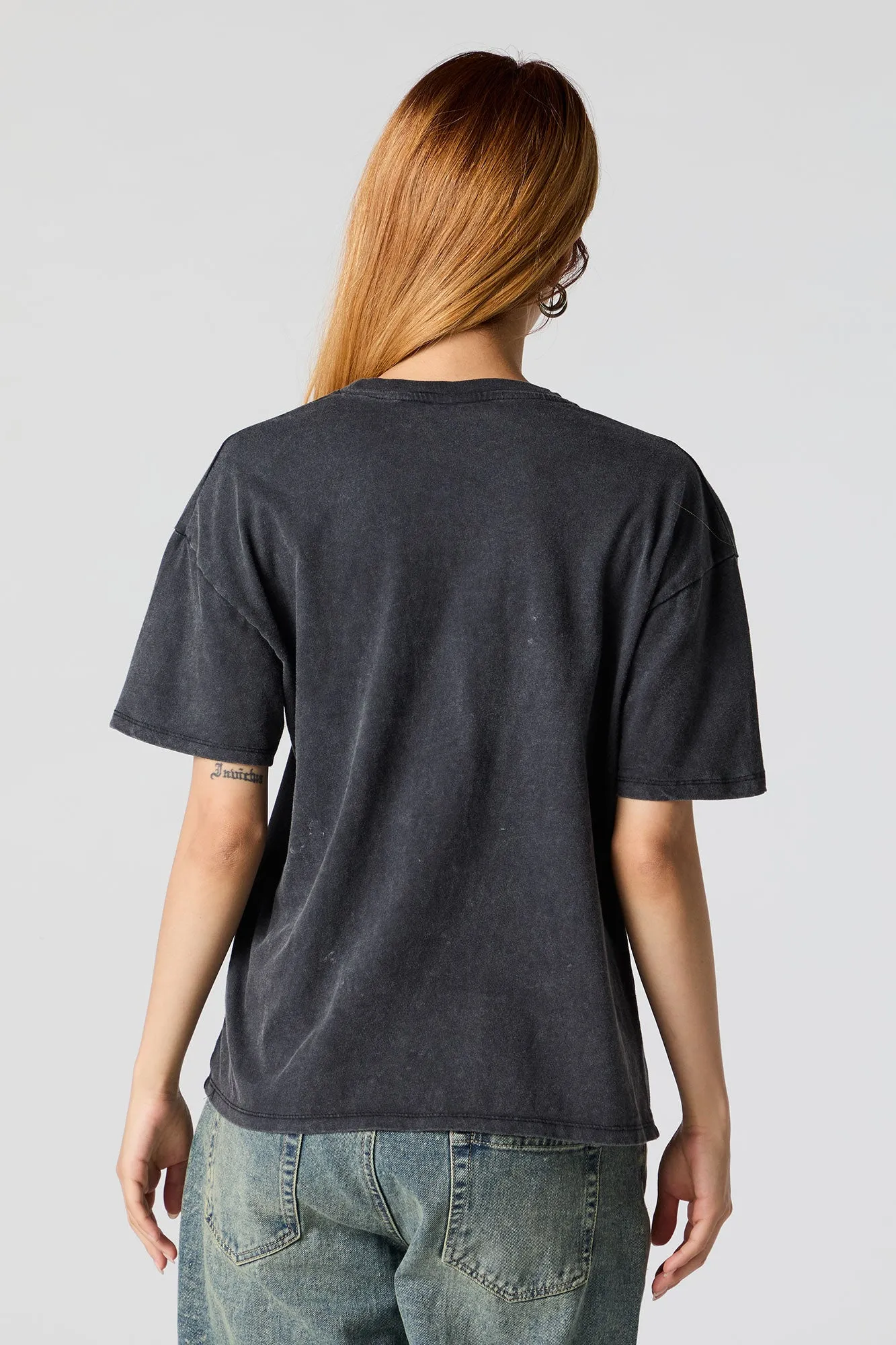 Happy Hour Graphic Washed Boyfriend T-Shirt sold by Charlotte Russe product image thumbnail 3