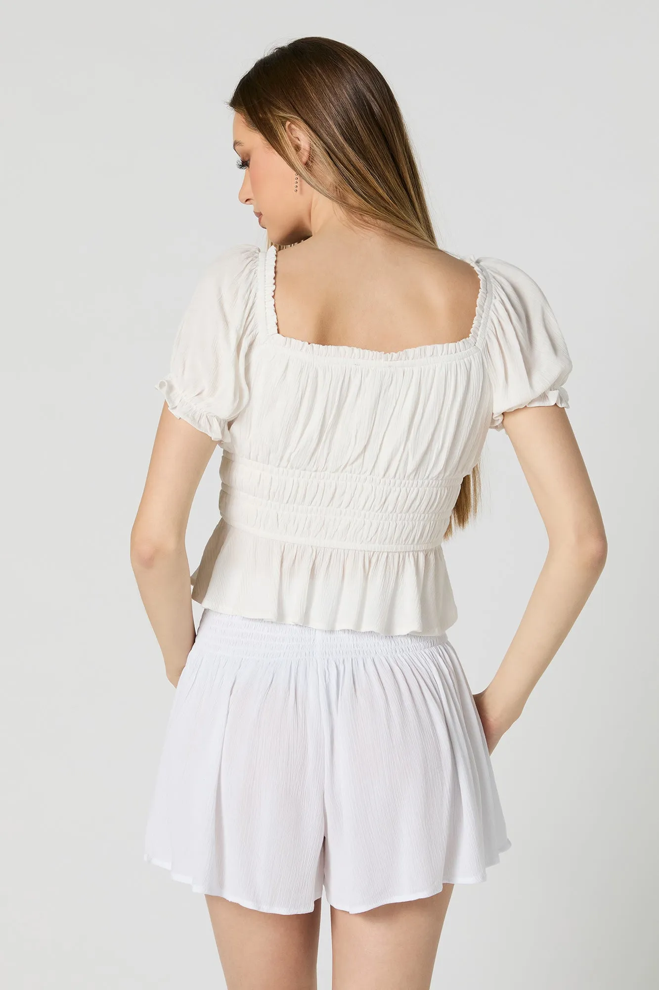 Short Sleeve Milkmaid Top sold by Charlotte Russe product image thumbnail 2