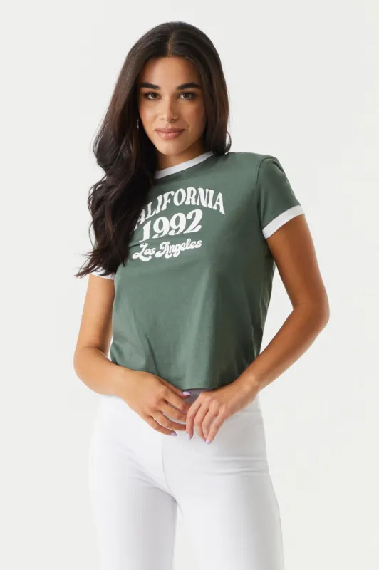California Graphic Ringer T-Shirt sold by Charlotte Russe