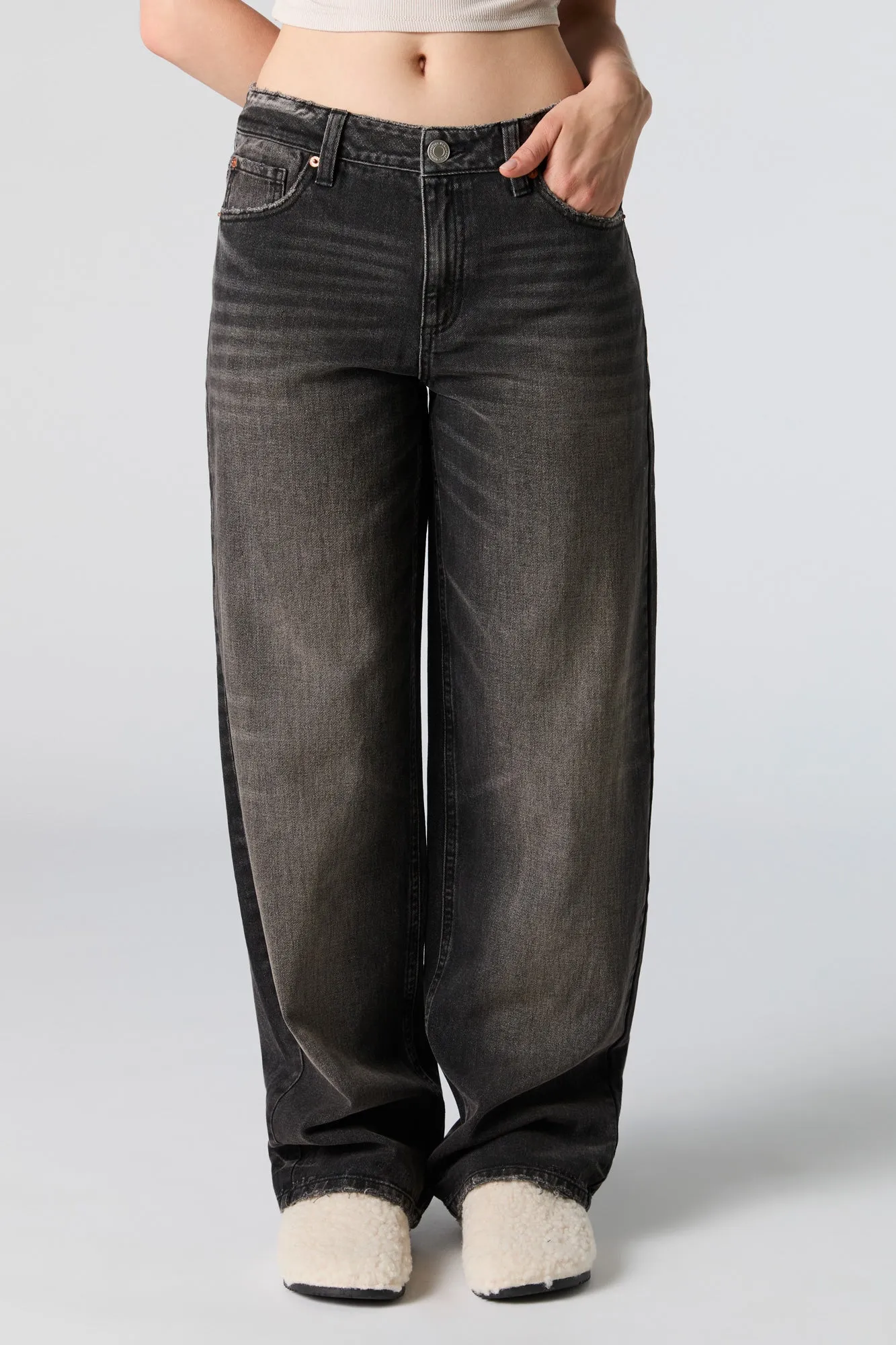 Vintage Wash Low Rise Baggy Jean sold by Charlotte Russe product image thumbnail 2