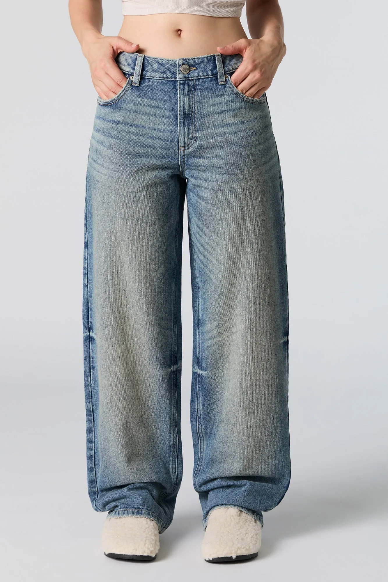 Vintage Wash Low Rise Baggy Jean sold by Charlotte Russe product image thumbnail 5