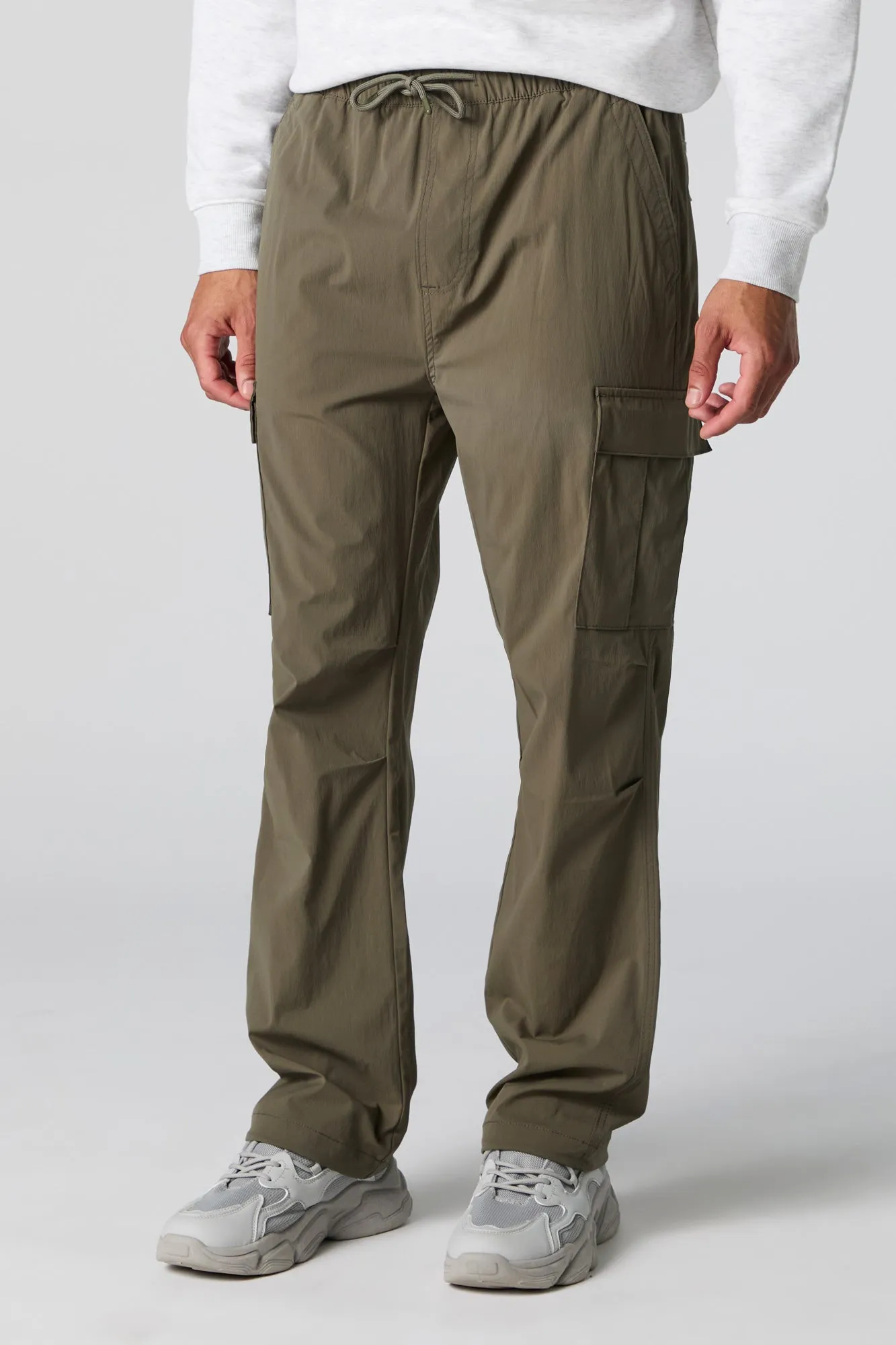 Nylon Straight Leg Cargo Pant sold by Charlotte Russe