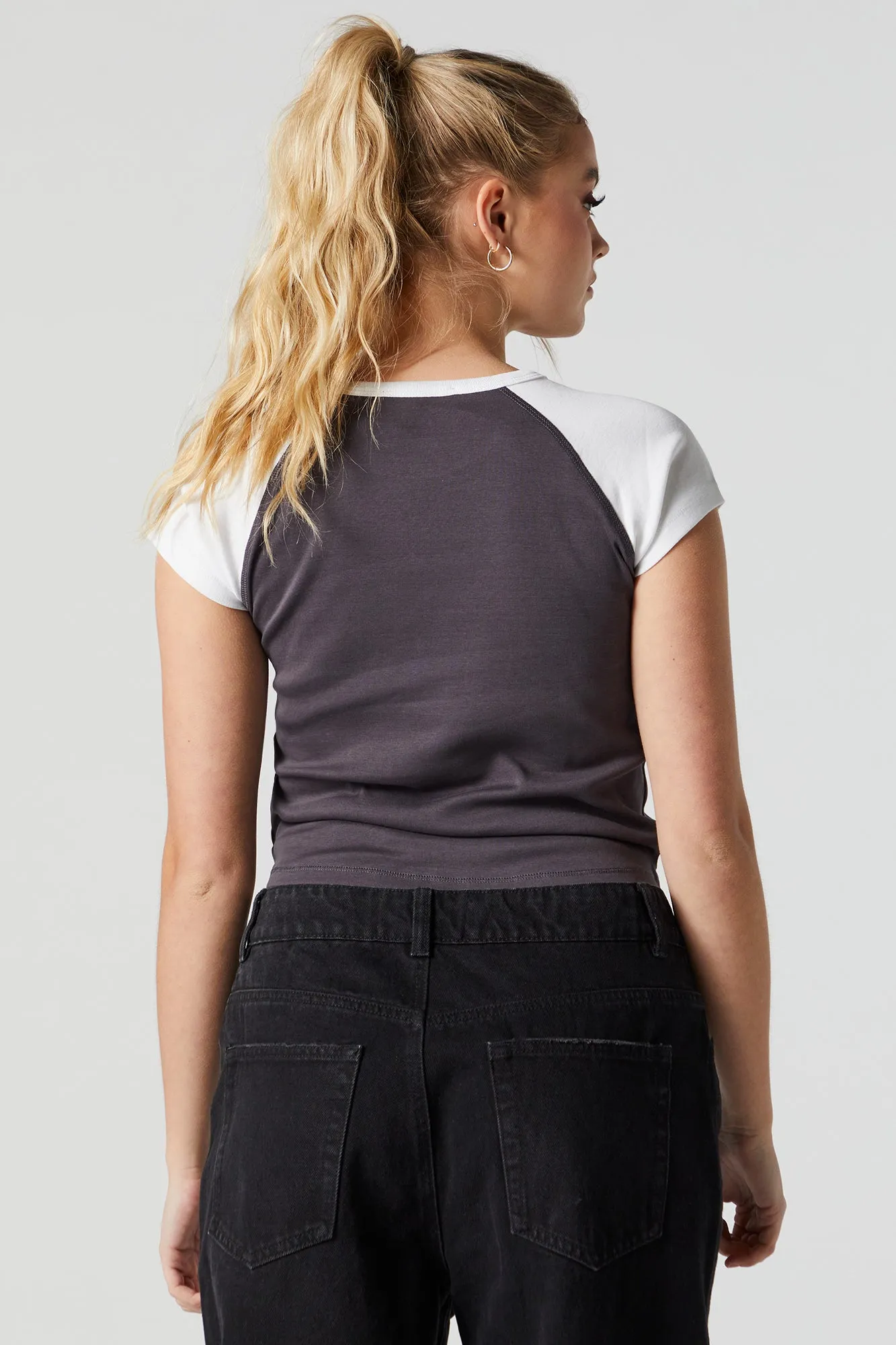 Butterfly Graphic Raglan T-Shirt sold by Charlotte Russe product image thumbnail 3