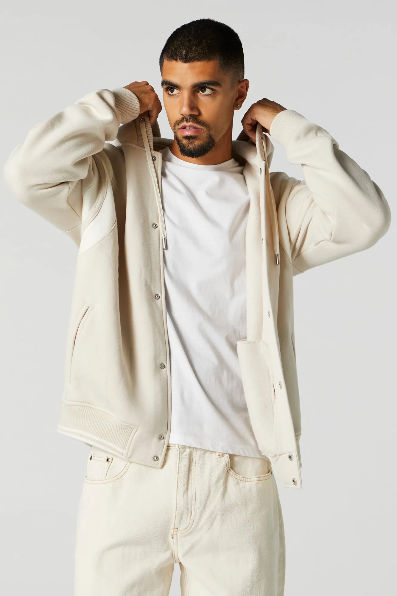 Fleece Bomber Jacket sold by Charlotte Russe