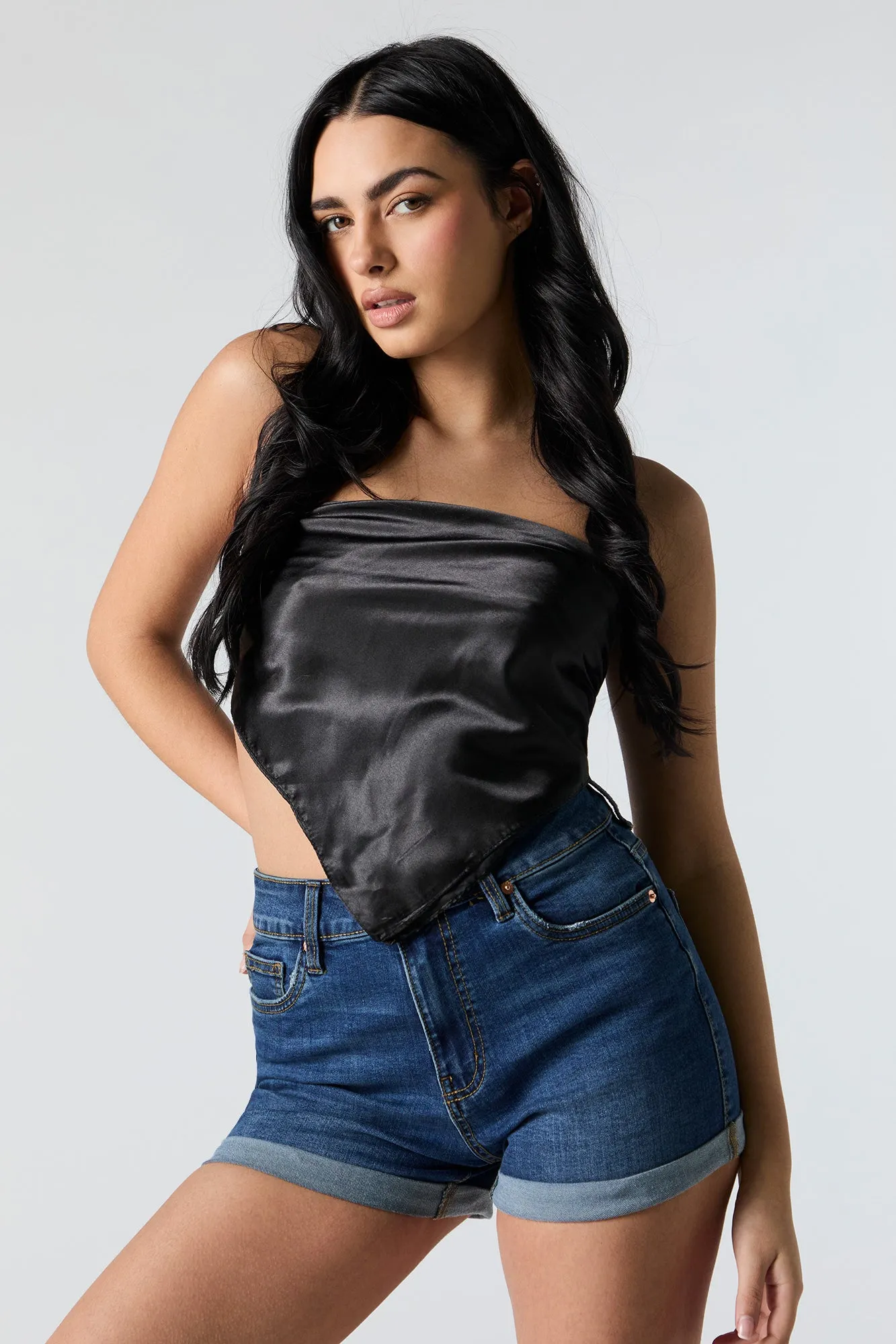 Solid Satin Multiway Scarf sold by Charlotte Russe product image thumbnail 5