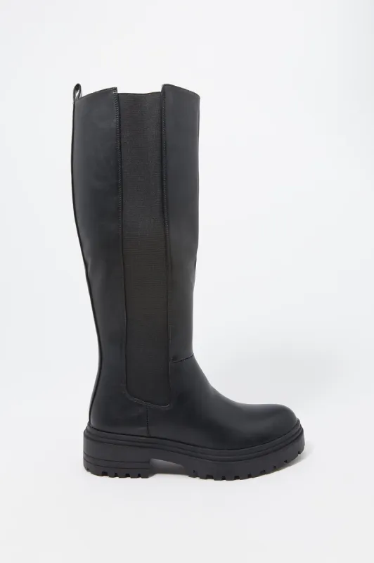 Tall Lug Sole Gore Boot sold by Charlotte Russe