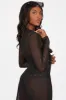 Mesh Tie-Front Long Sleeve Cover-Up Top sold by Charlotte Russe