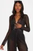 Mesh Tie-Front Long Sleeve Cover-Up Top sold by Charlotte Russe