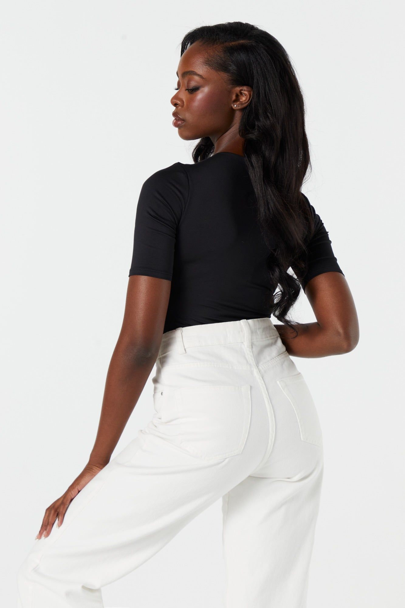 Contour Half Sleeve Bodysuit sold by Charlotte Russe product image thumbnail 2