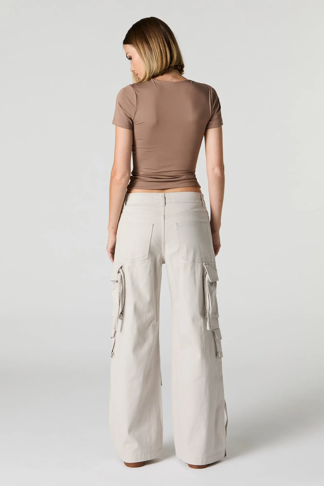 6 Pocket Straight Leg Cargo Pant sold by Charlotte Russe product image thumbnail 3