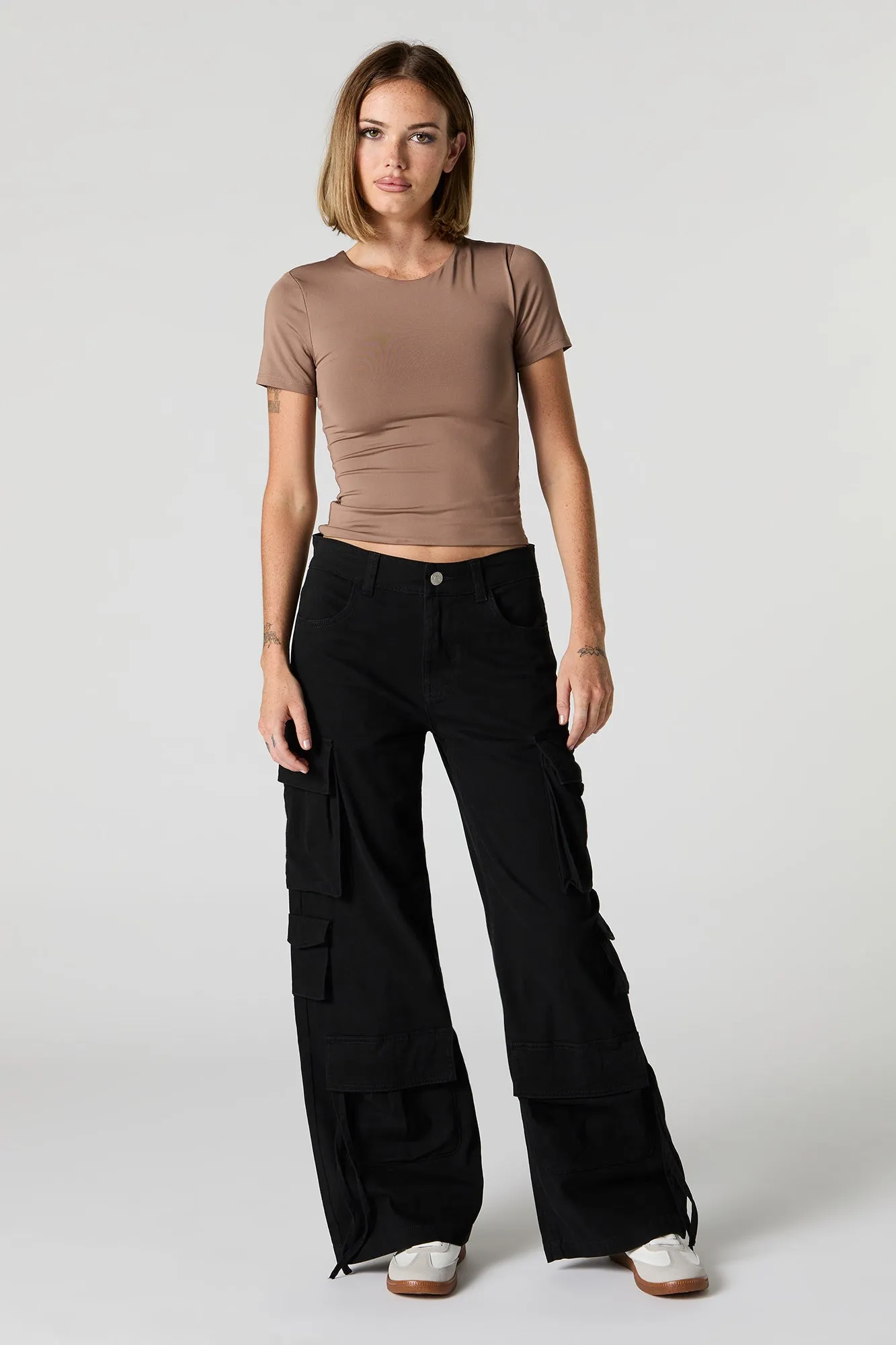 6 Pocket Straight Leg Cargo Pant sold by Charlotte Russe product image thumbnail 4