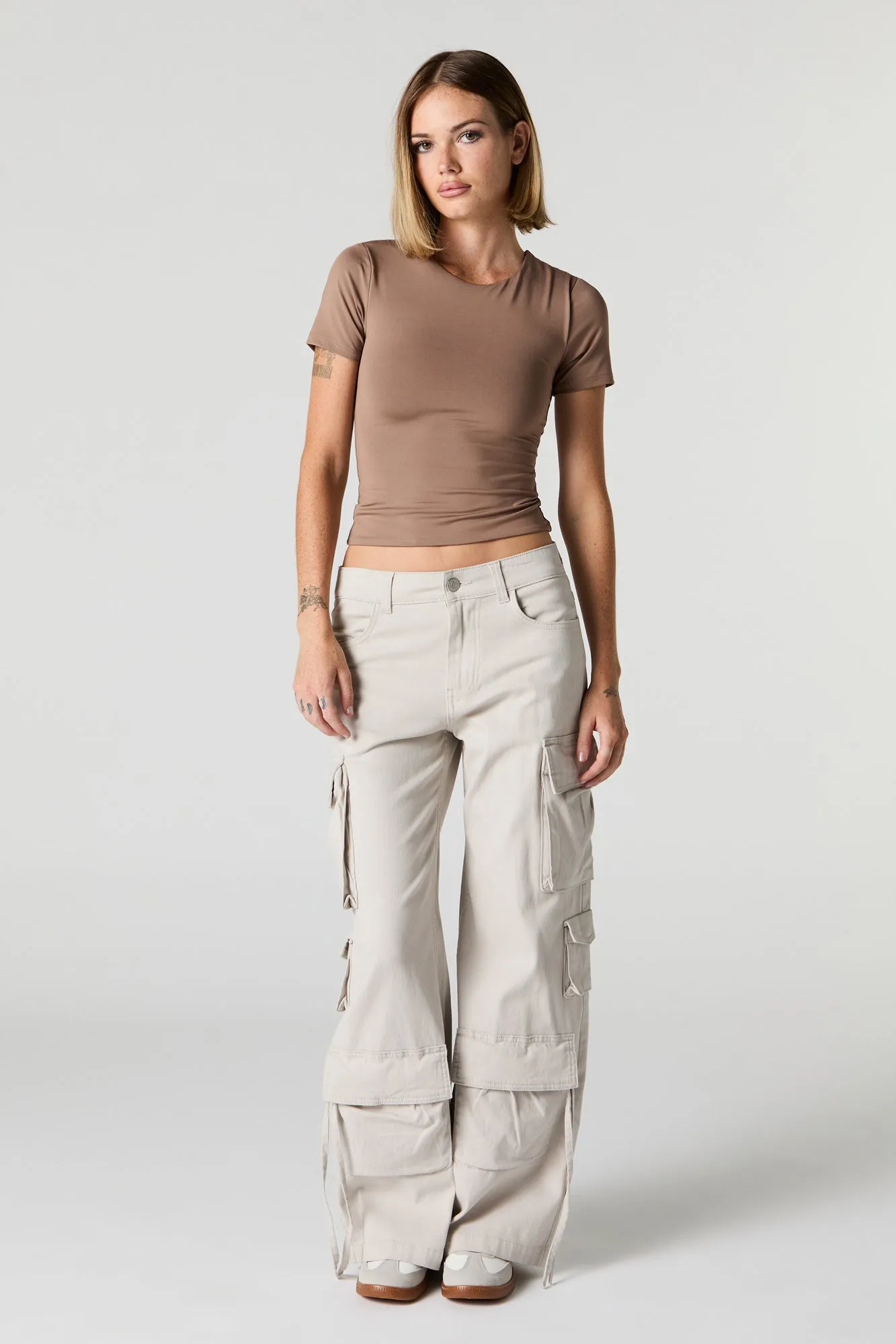 6 Pocket Straight Leg Cargo Pant sold by Charlotte Russe
