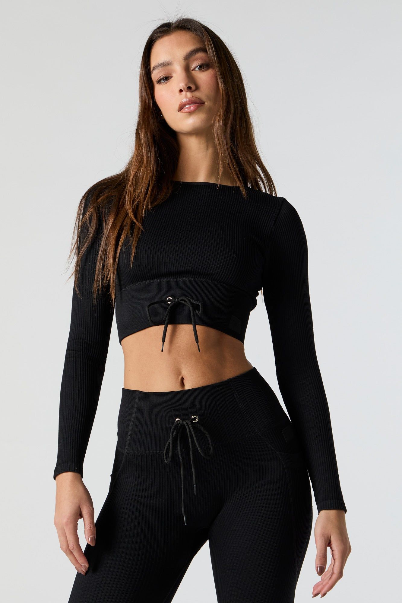 Sommer Ray Seamless Ribbed Drawstring Top sold by Charlotte Russe