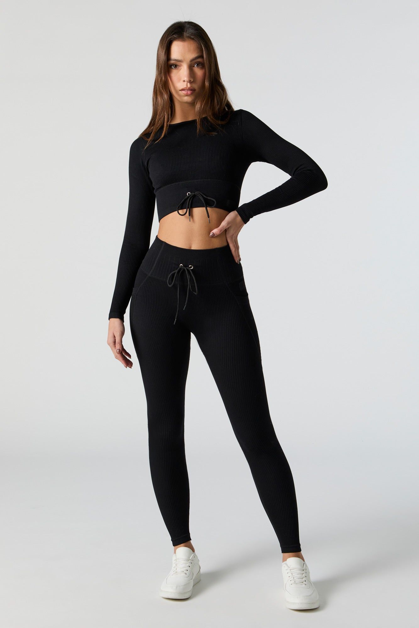 Sommer Ray Seamless Ribbed Drawstring Top sold by Charlotte Russe product image thumbnail 3