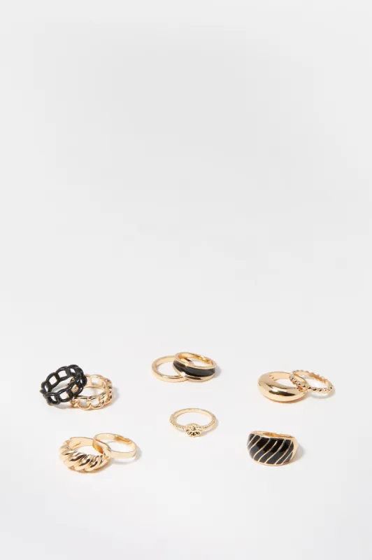 Enamel Icon Ring Set (10 Pack) sold by Charlotte Russe