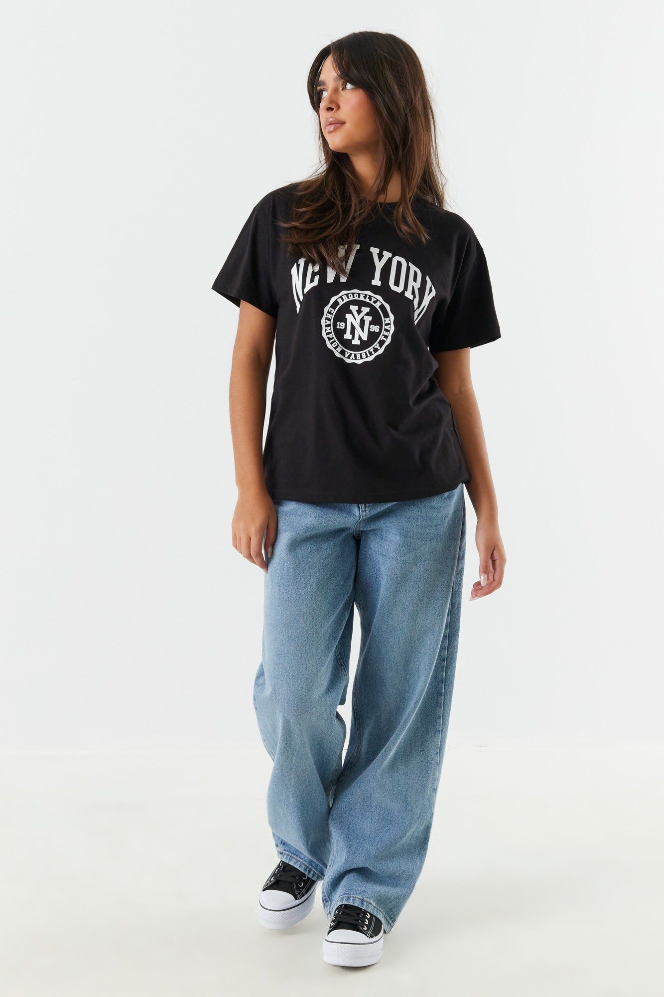 New York Varsity Graphic Boyfriend T-Shirt sold by Charlotte Russe product image thumbnail 3