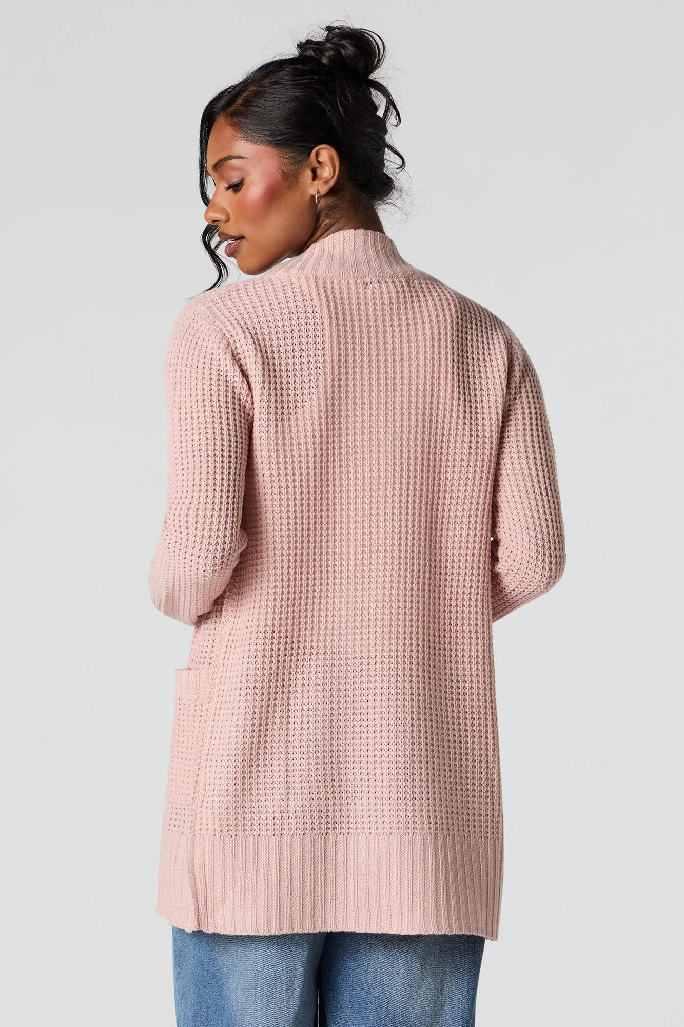 Waffle Knit Open Front Cardigan sold by Charlotte Russe product image thumbnail 2