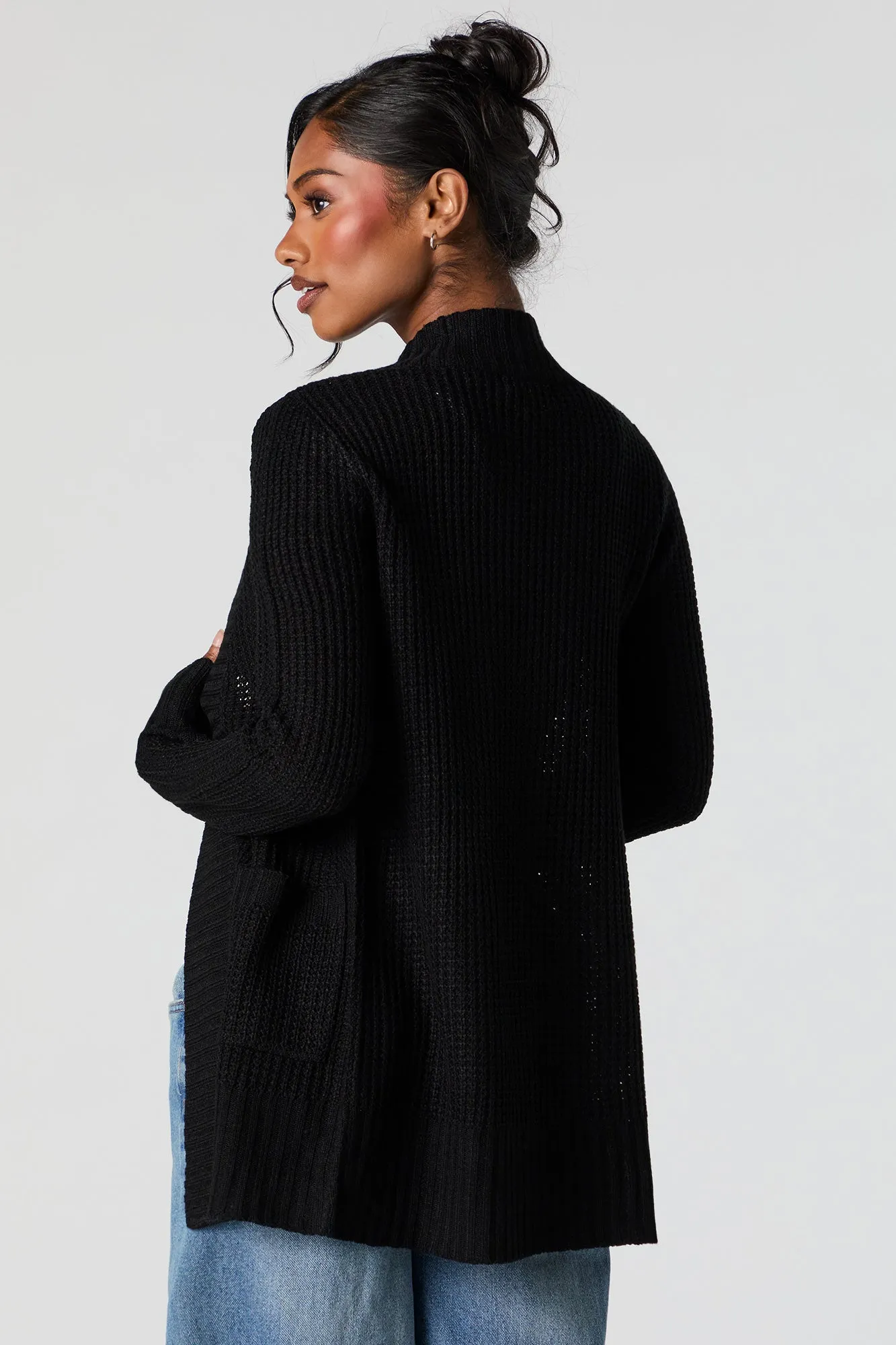 Waffle Knit Open Front Cardigan sold by Charlotte Russe product image thumbnail 5