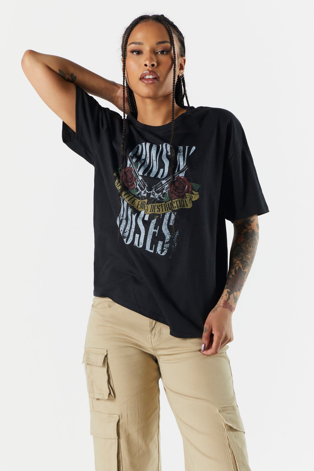 Guns N Roses Graphic Boyfriend T-Shirt sold by Charlotte Russe