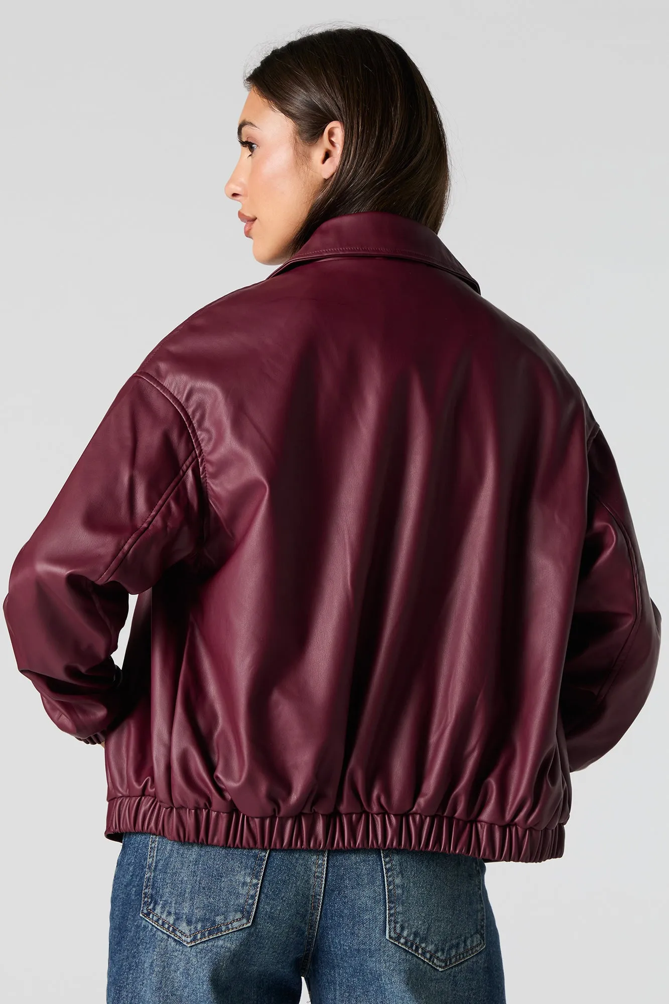 Faux Leather Bomber Jacket sold by Charlotte Russe product image thumbnail 2