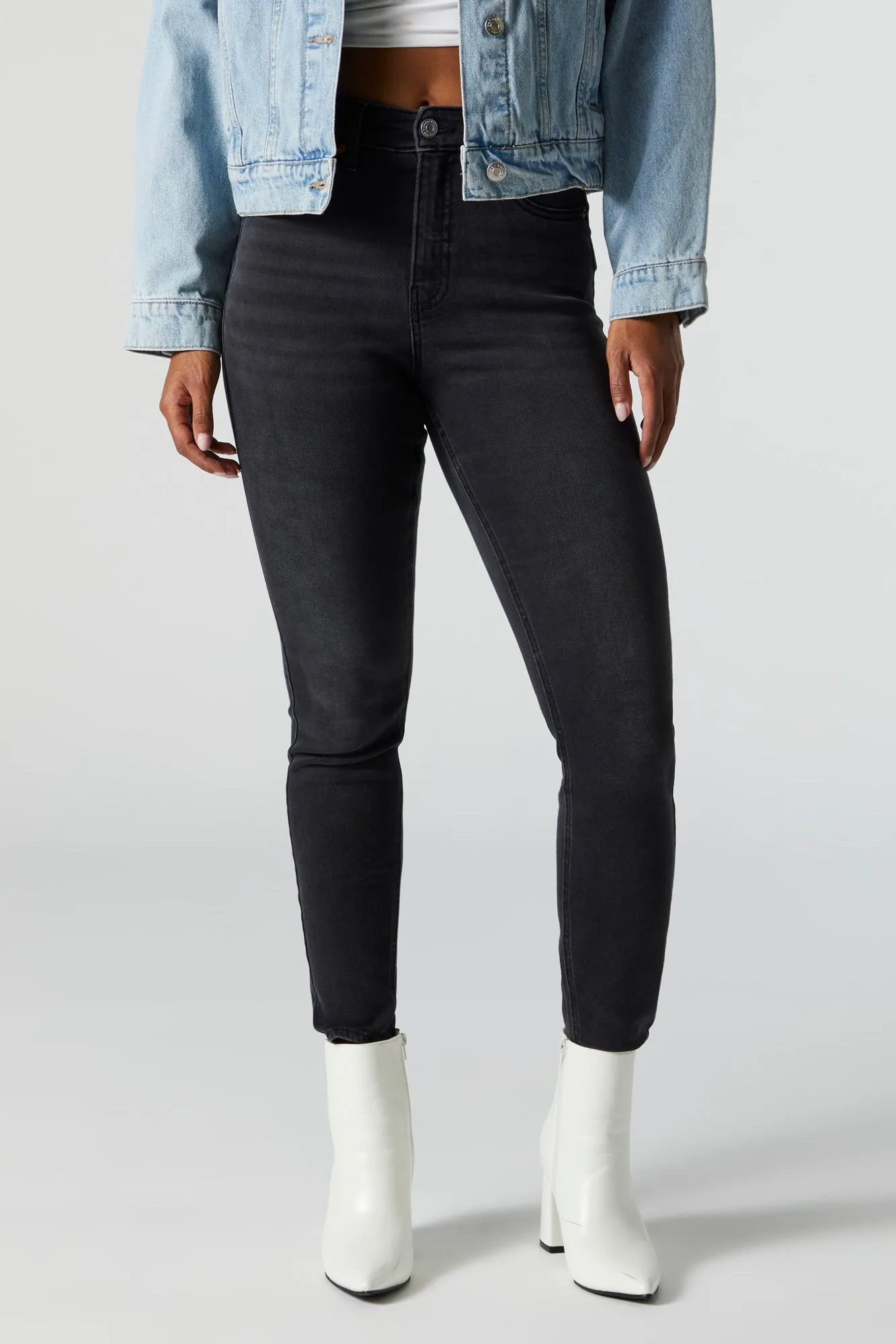 Miami Black Wash High Rise Skinny Jean sold by Charlotte Russe product image thumbnail 2