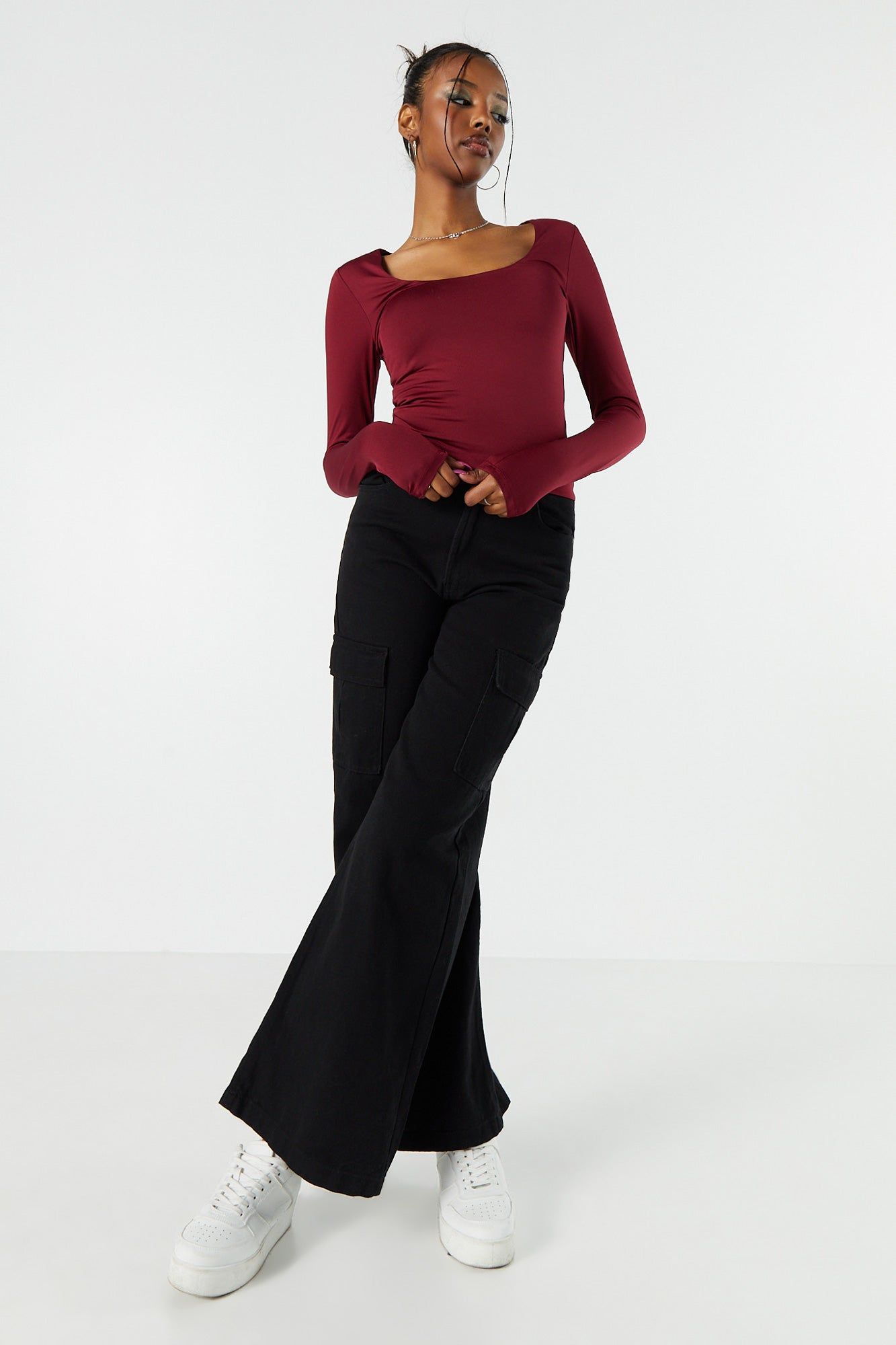 Contour Scoop Neck Long Sleeve Top sold by Charlotte Russe product image thumbnail 18