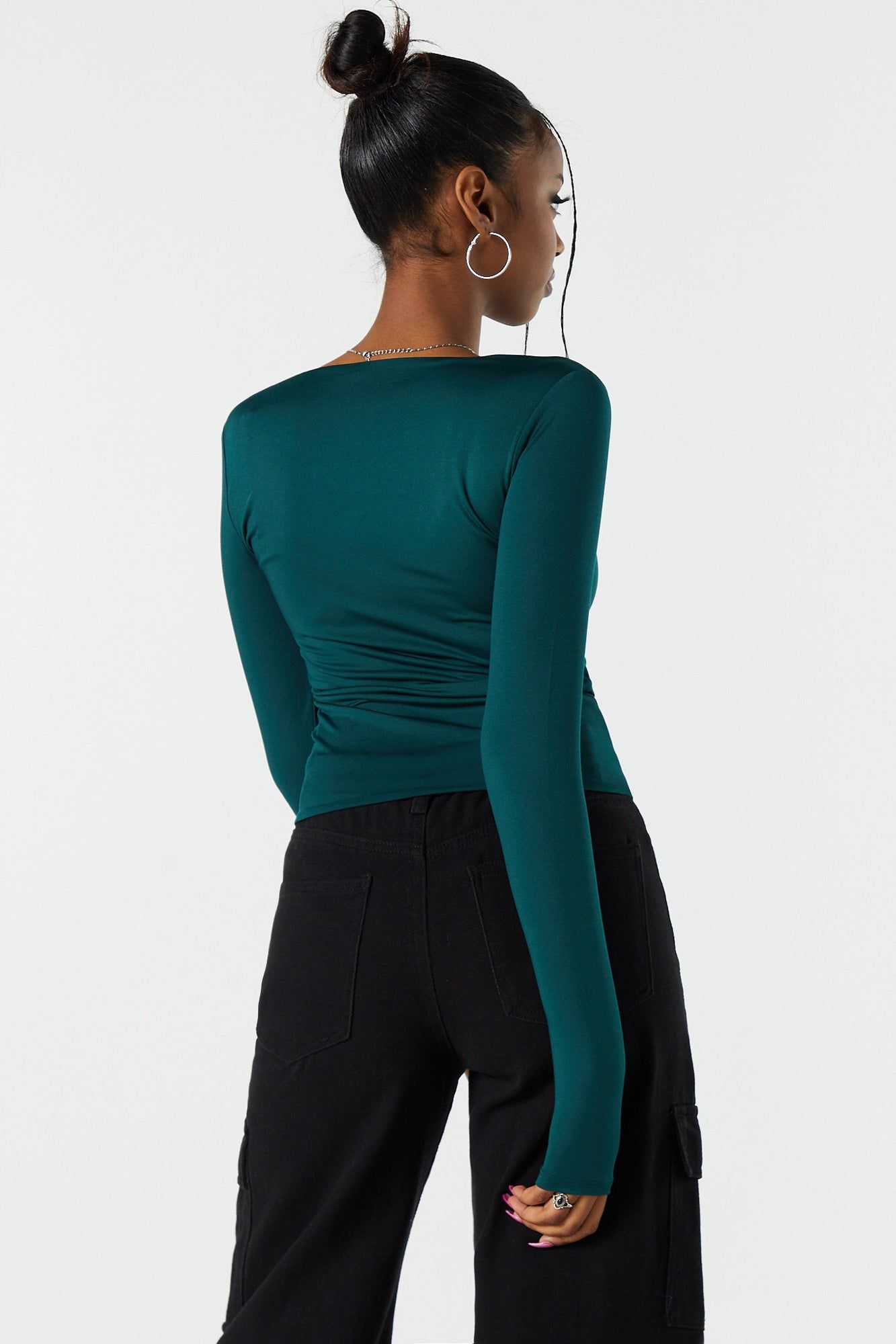 Contour Scoop Neck Long Sleeve Top sold by Charlotte Russe product image thumbnail 2