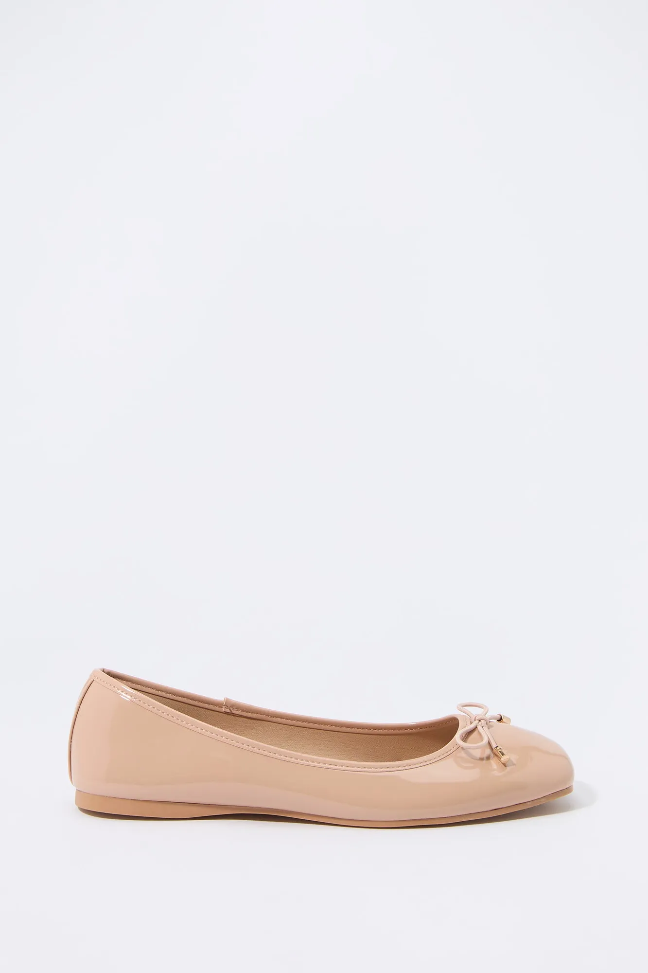 Faux Patent Leather Bow Ballet Flat sold by Charlotte Russe