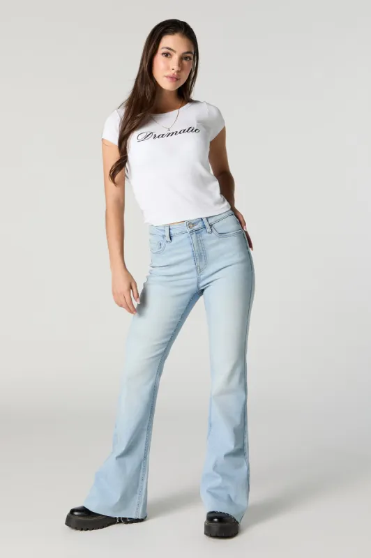 Austin Light Vintage Wash High-Rise Flare Jean sold by Charlotte Russe