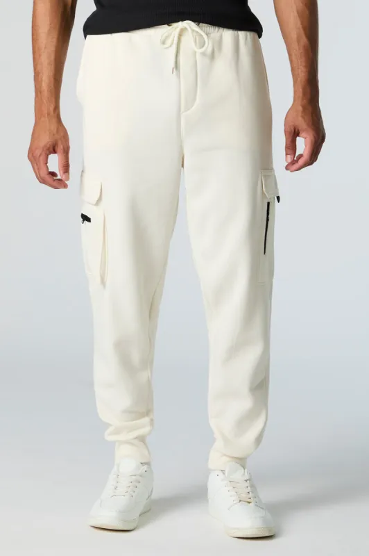Fleece Zip Pocket Cargo Jogger sold by Charlotte Russe