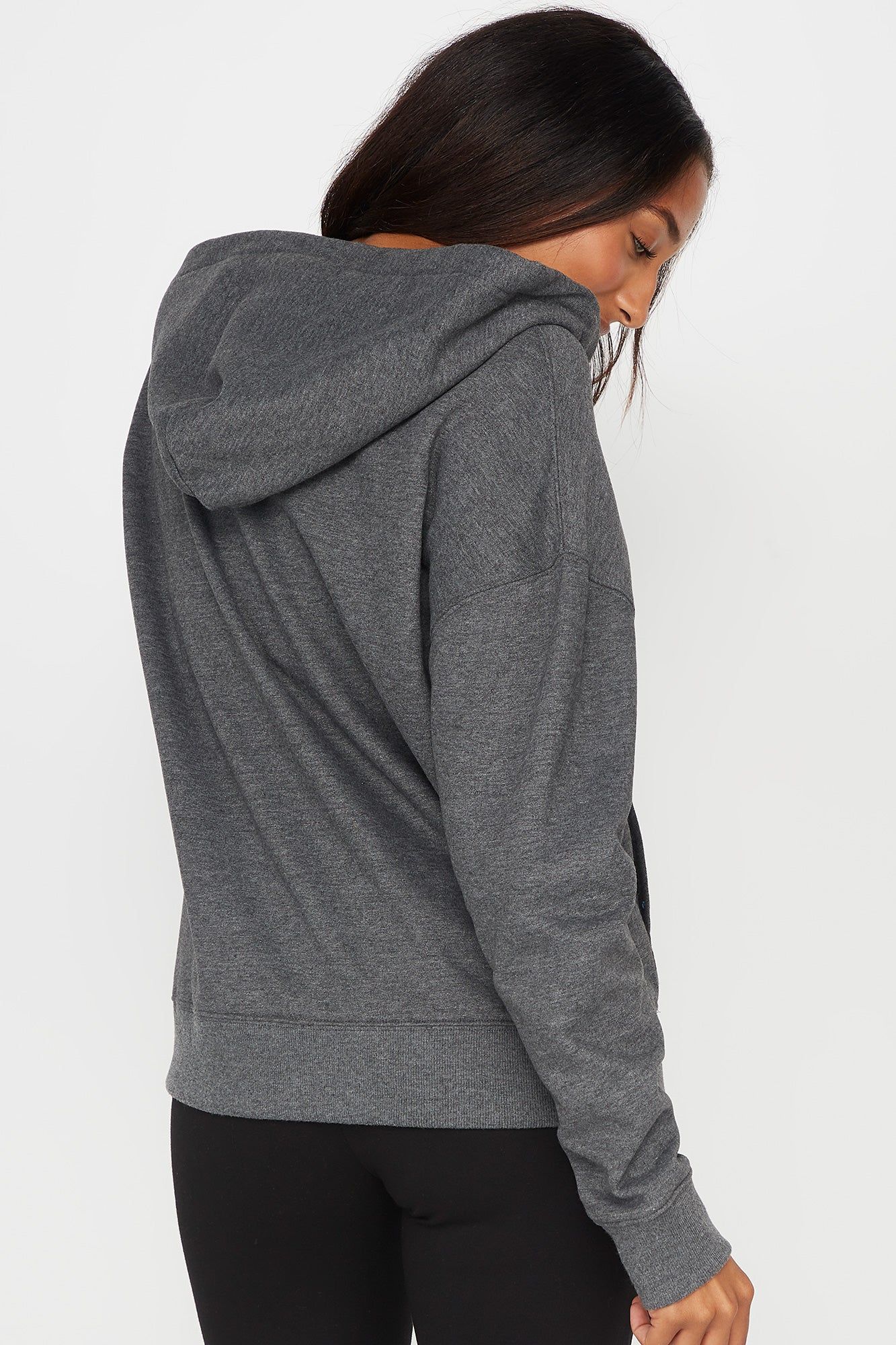 Relaxed Zip-Up Hoodie sold by Charlotte Russe product image thumbnail 5