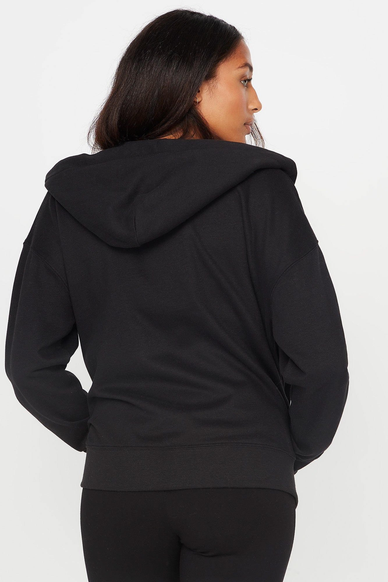 Relaxed Zip-Up Hoodie sold by Charlotte Russe product image thumbnail 3